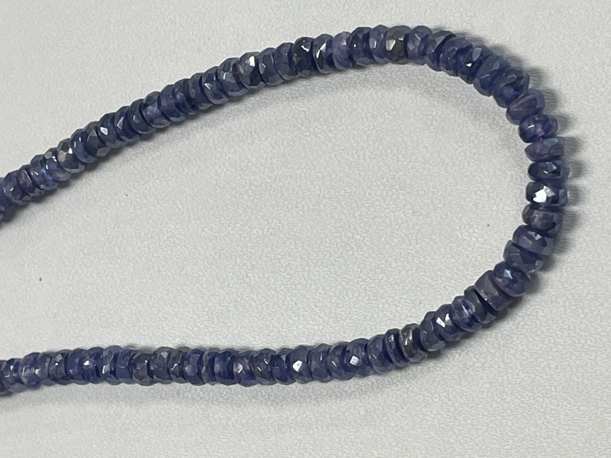 Kyanite Rondelle Faceted Coated