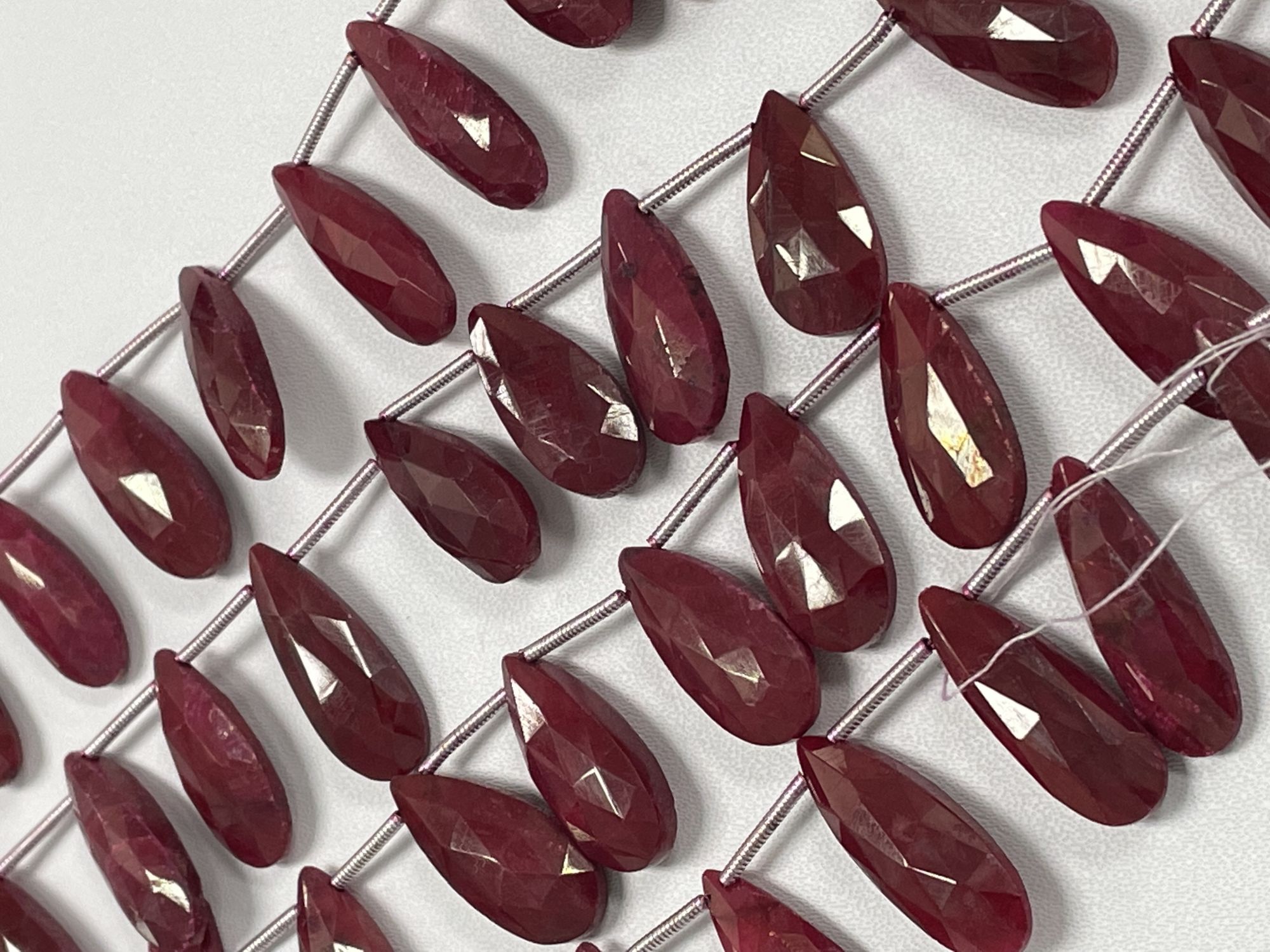 Dyed Ruby Long Pear Faceted