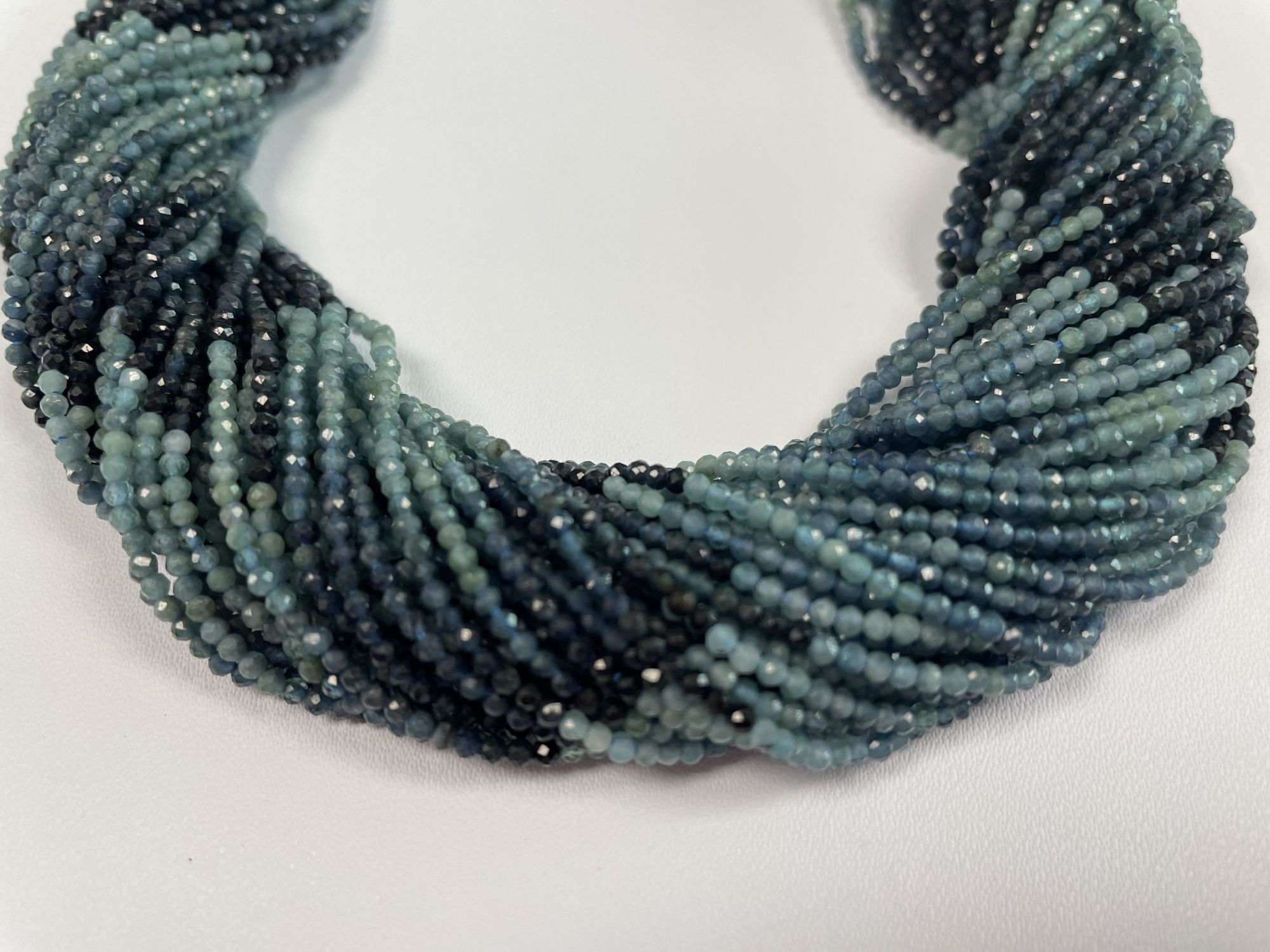 Blue Shaded Tourmaline Rondelle Faceted