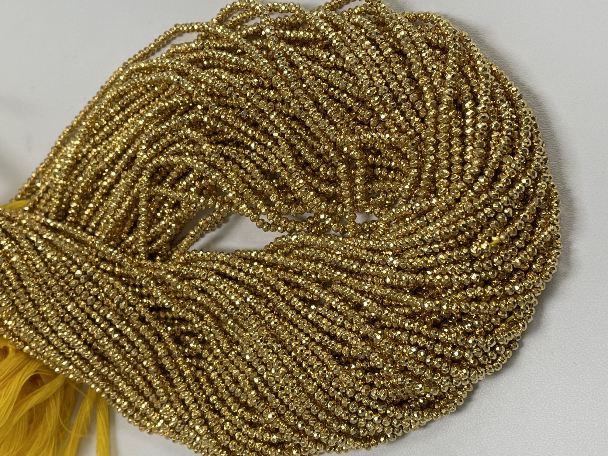 Coated Pyrite Rondelle Faceted