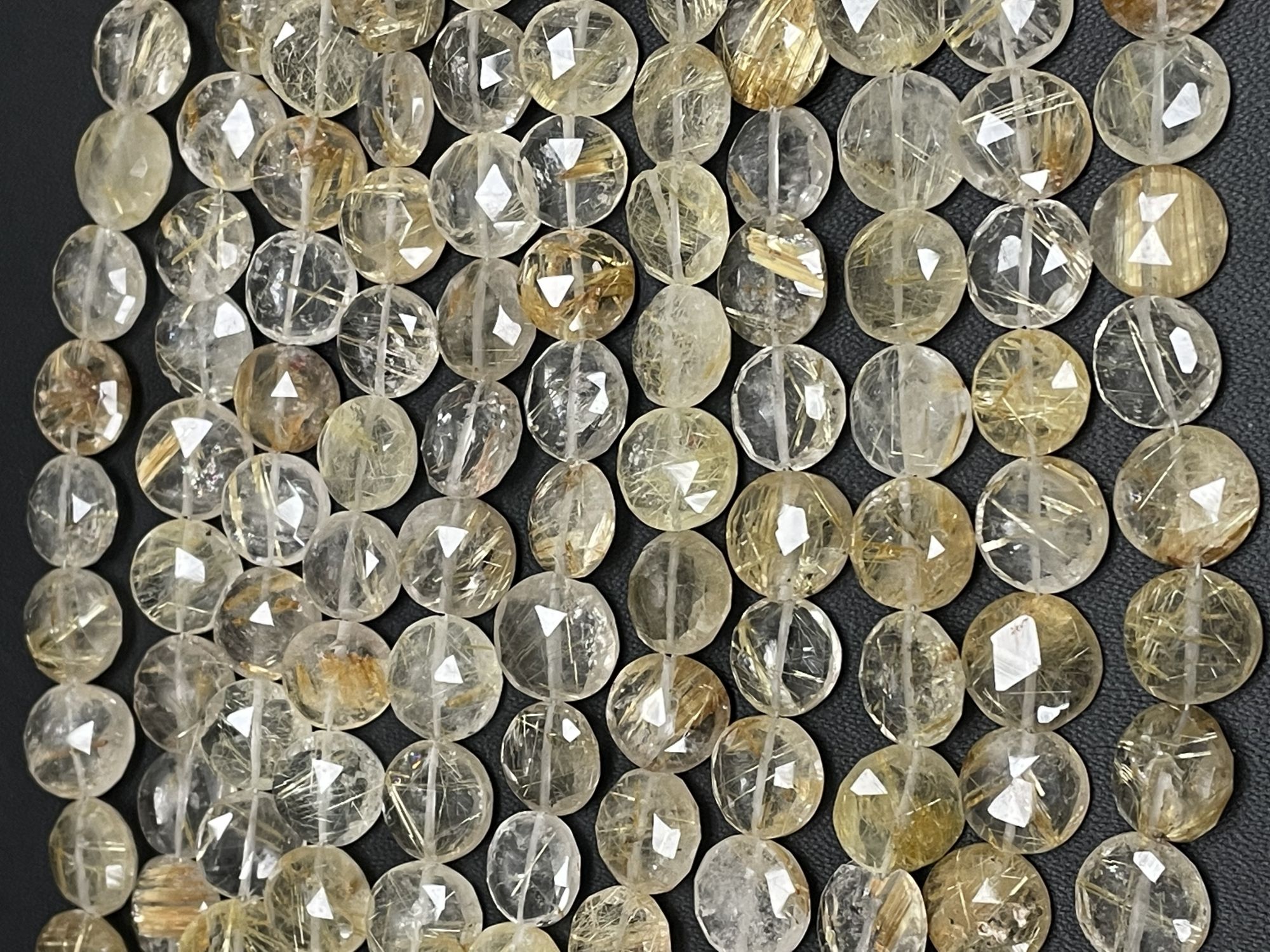 Golden Rutilated Quartz Coin Faceted