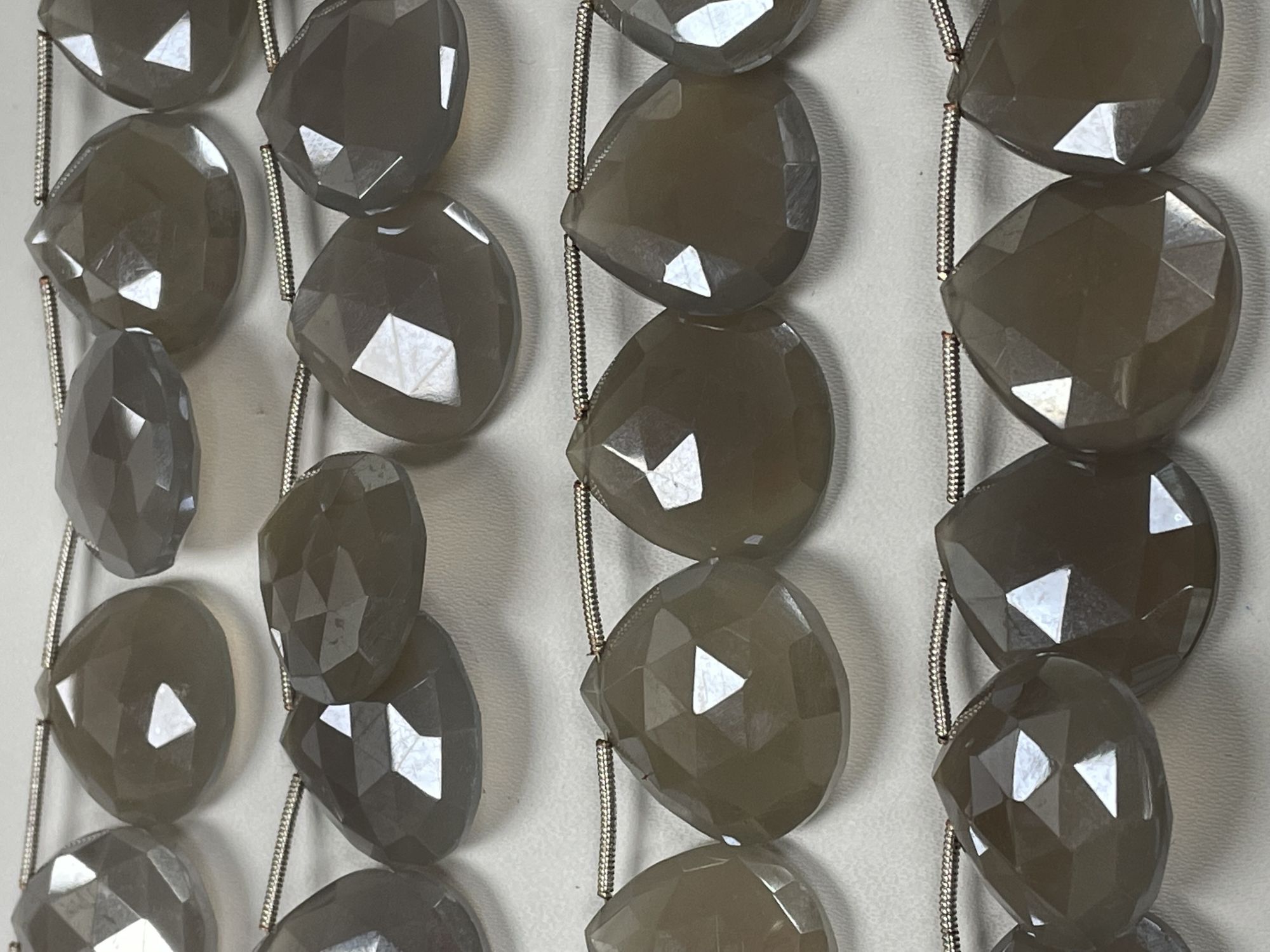 Coated Chalcedony Hearts Faceted