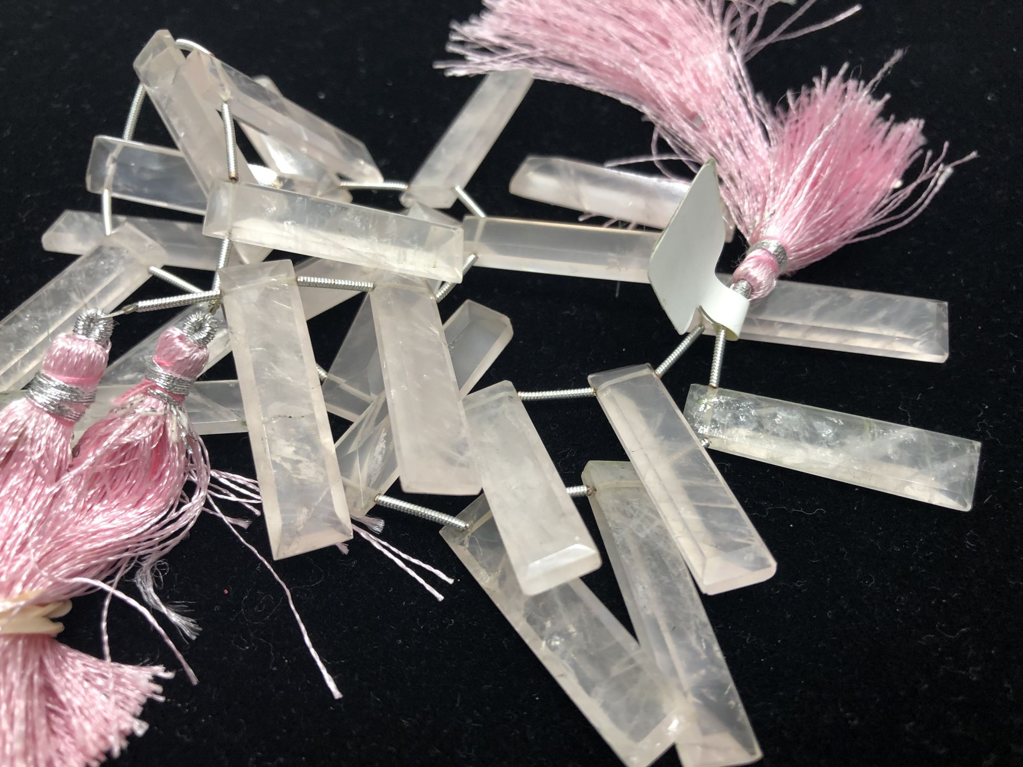 Rose Quartz Rectangles Faceted