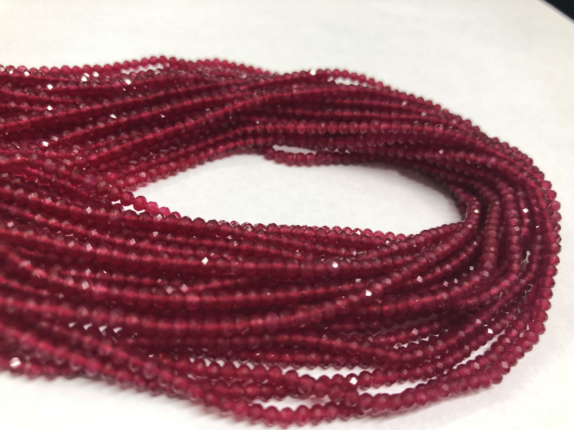 Red Quartz Rondelles Faceted