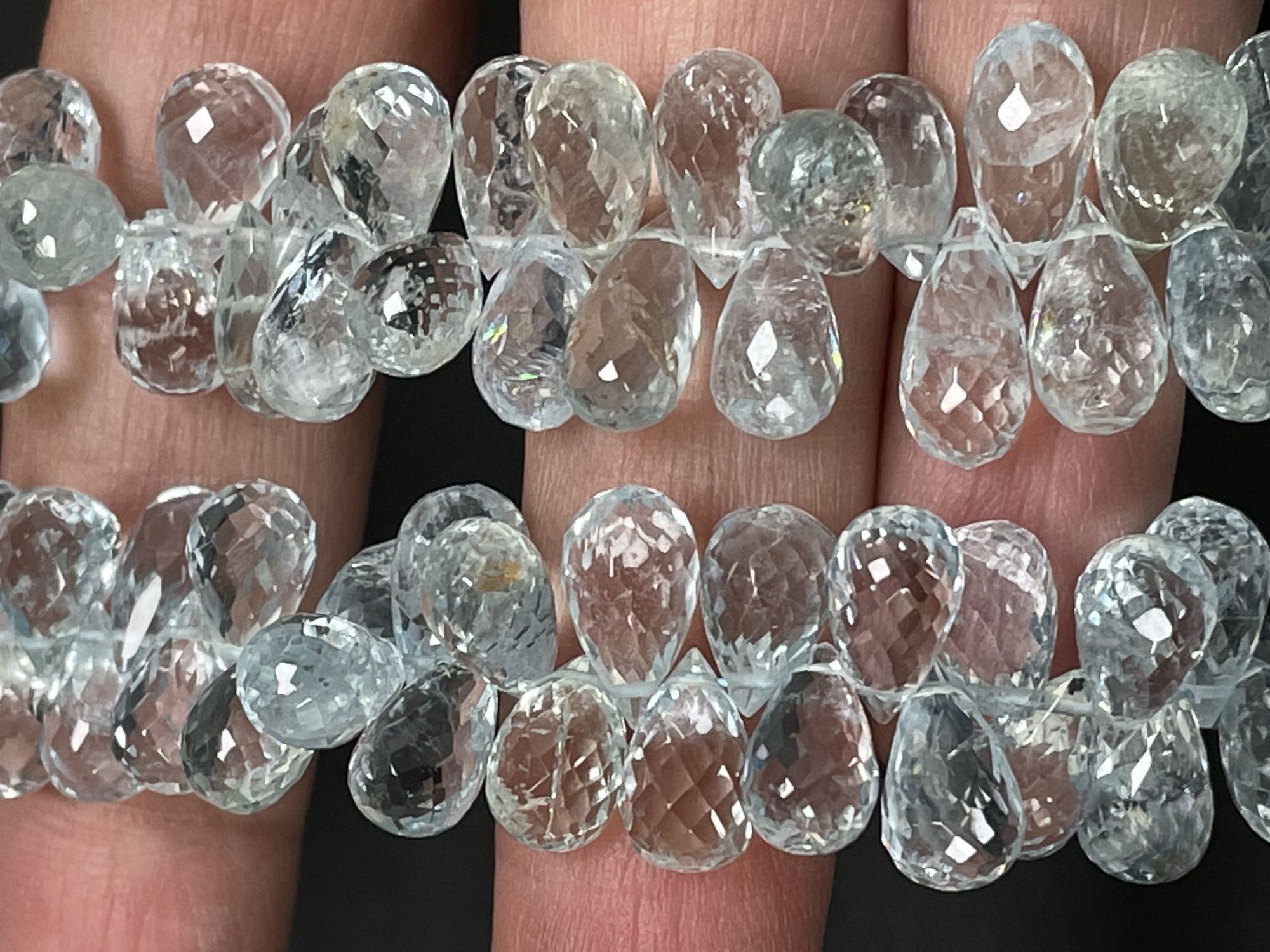 Aquamarine Drop Faceted