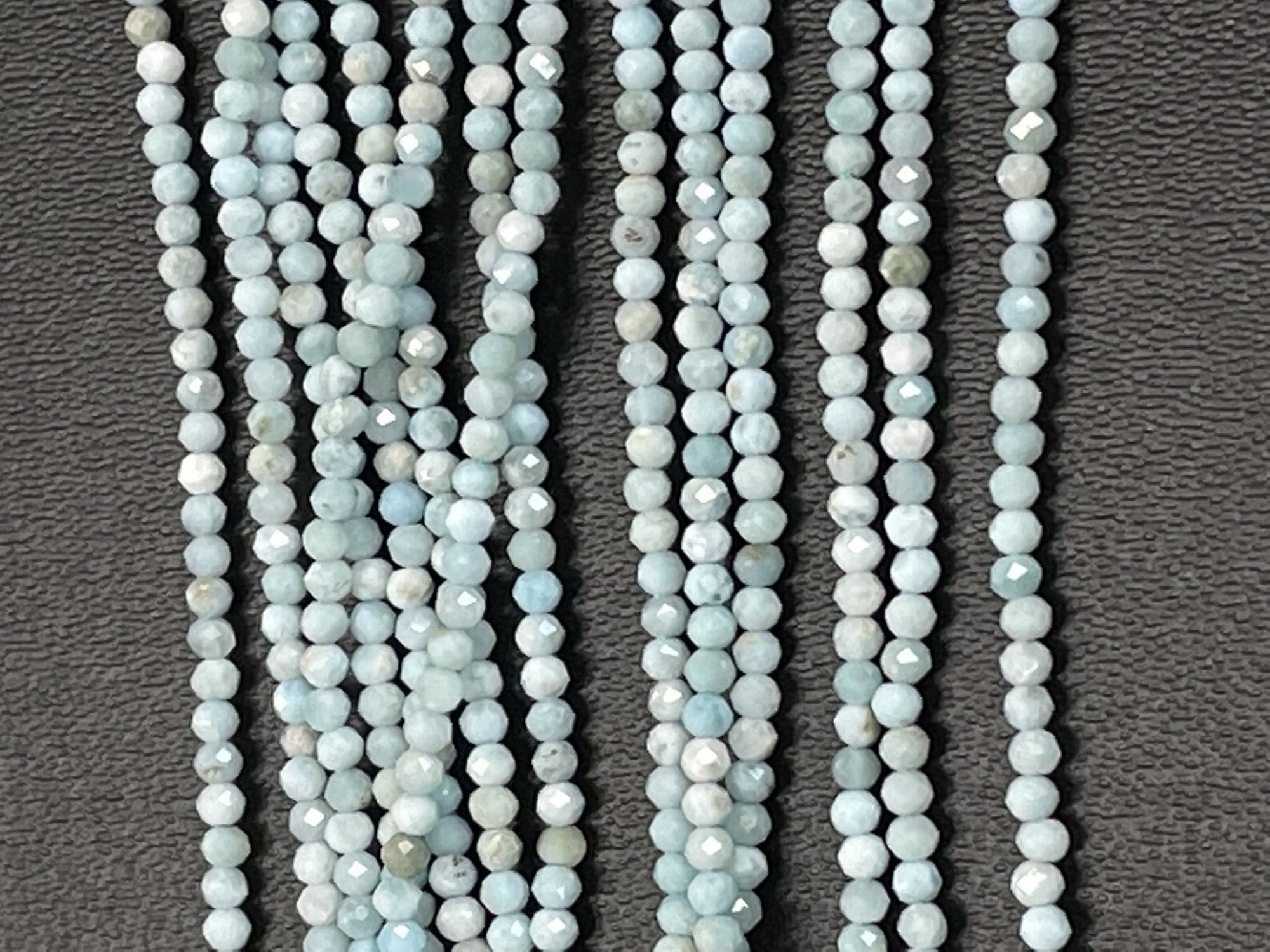 Larimar Rondelle Faceted