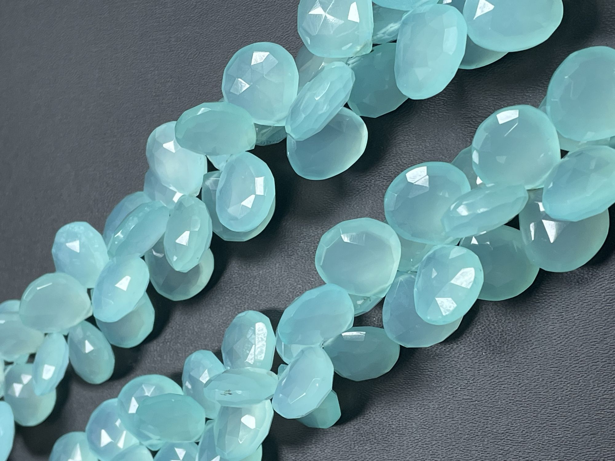 Aqua Chalcedony Heart Faceted