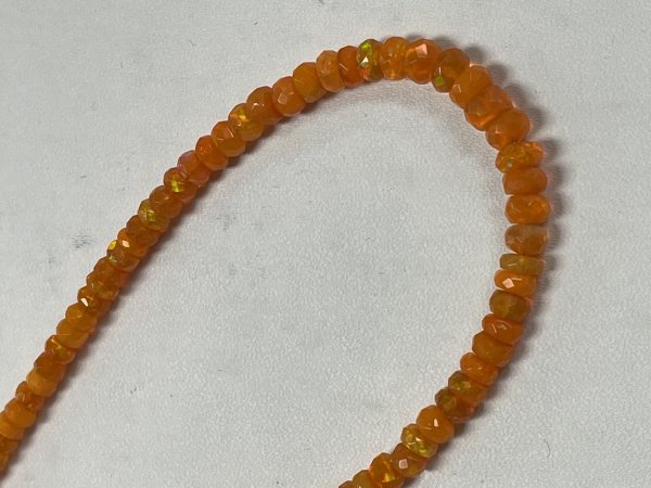 Orange Ethiopian Opal Rondelle Faceted