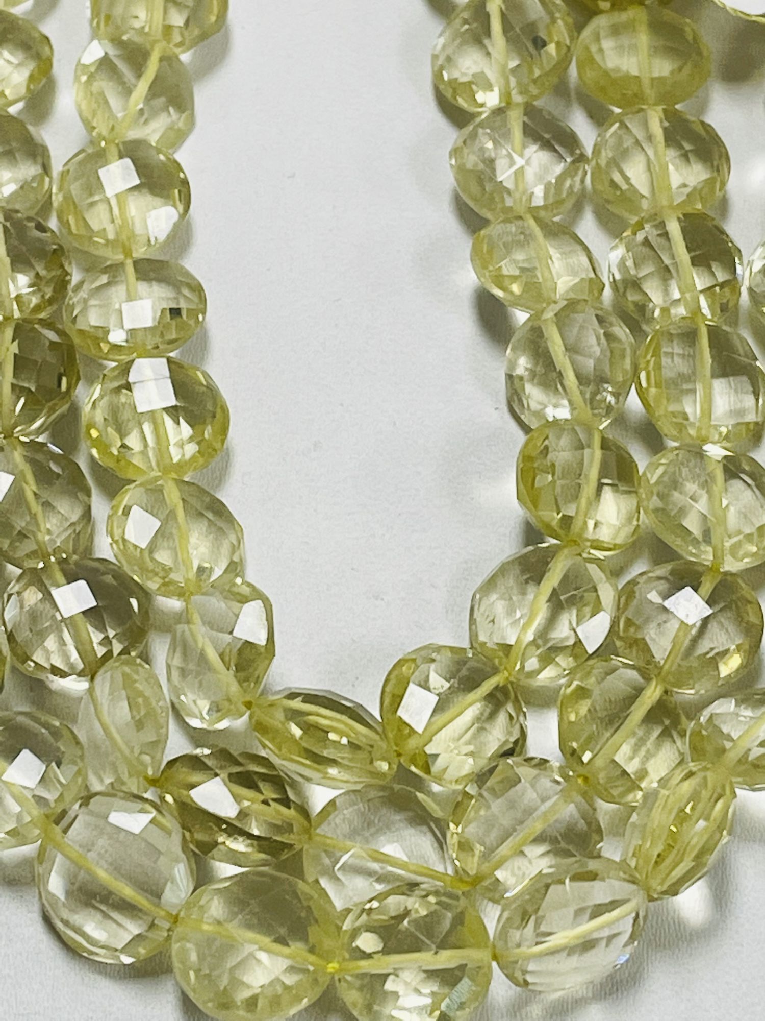 Lemon Quartz Coin Faceted