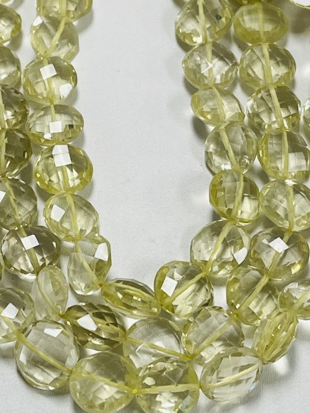 Lemon Quartz Coin Faceted