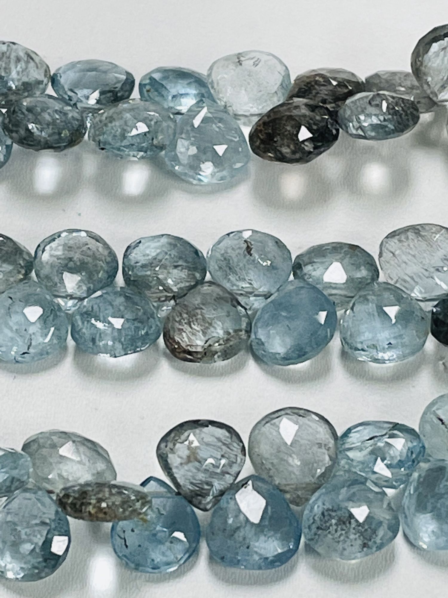 Copper Aquamarine Heart Faceted