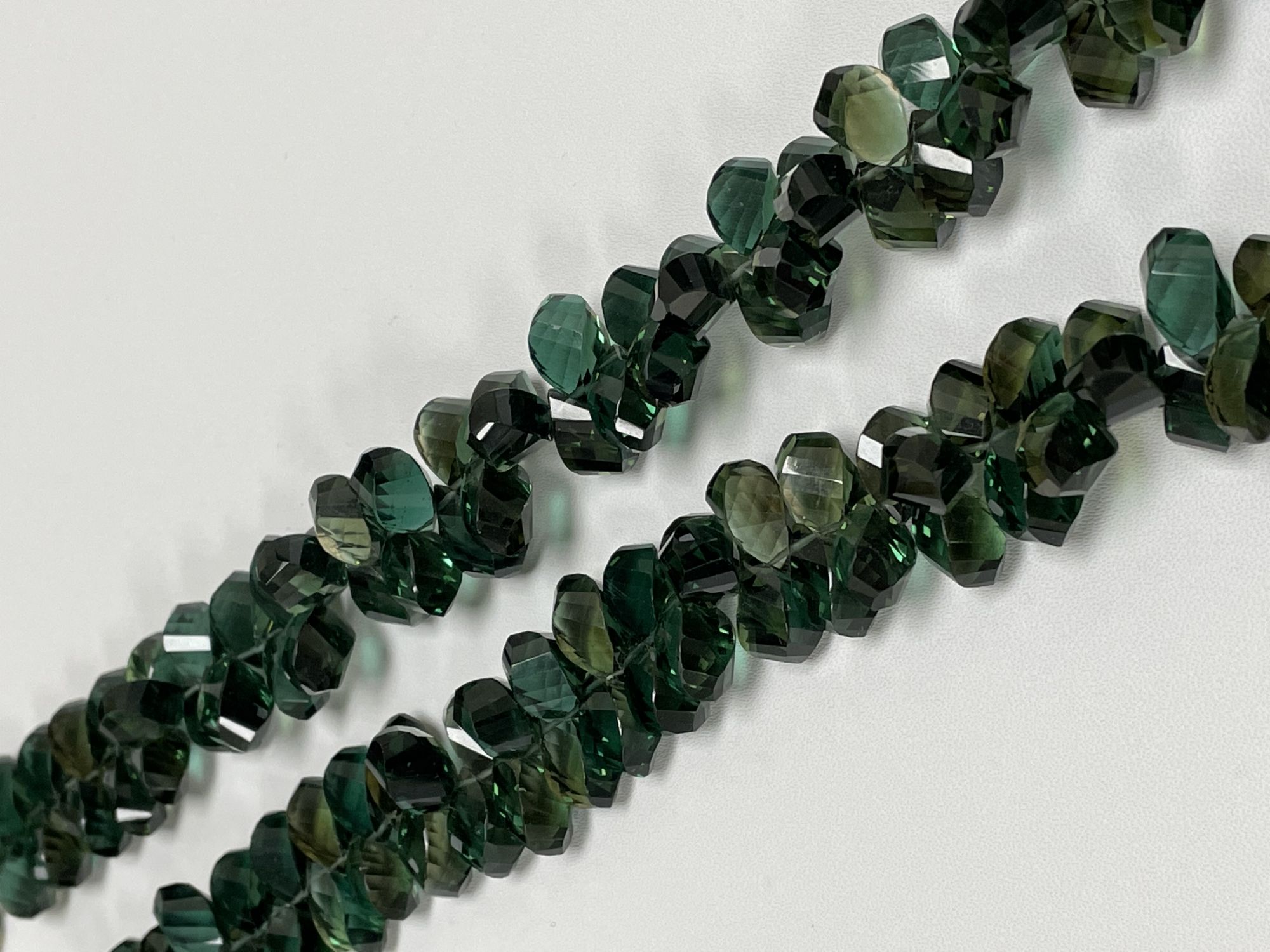 Green Hydro Quartz Twisted Drop Faceted