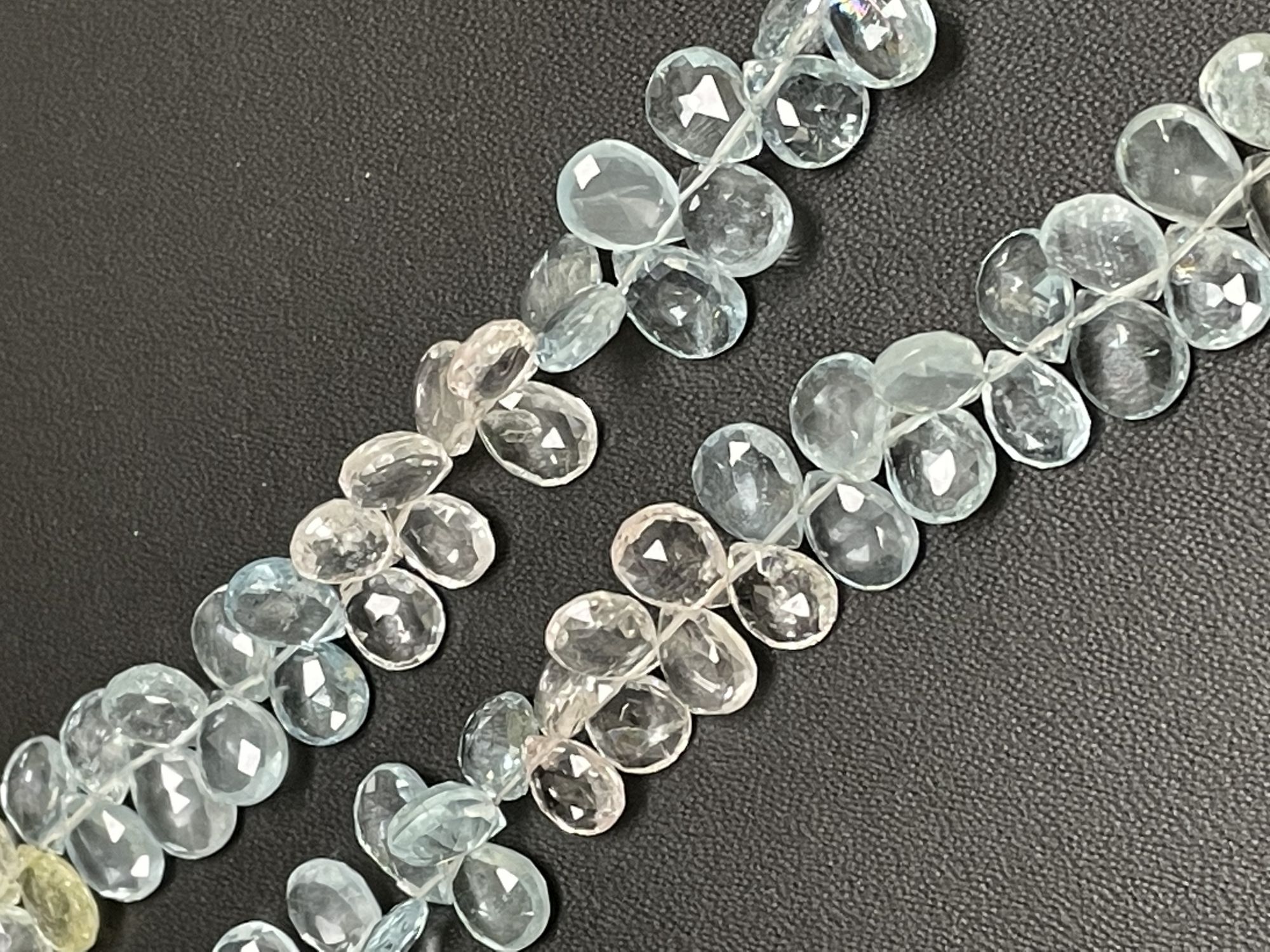 Multi Aquamarine Pear Faceted