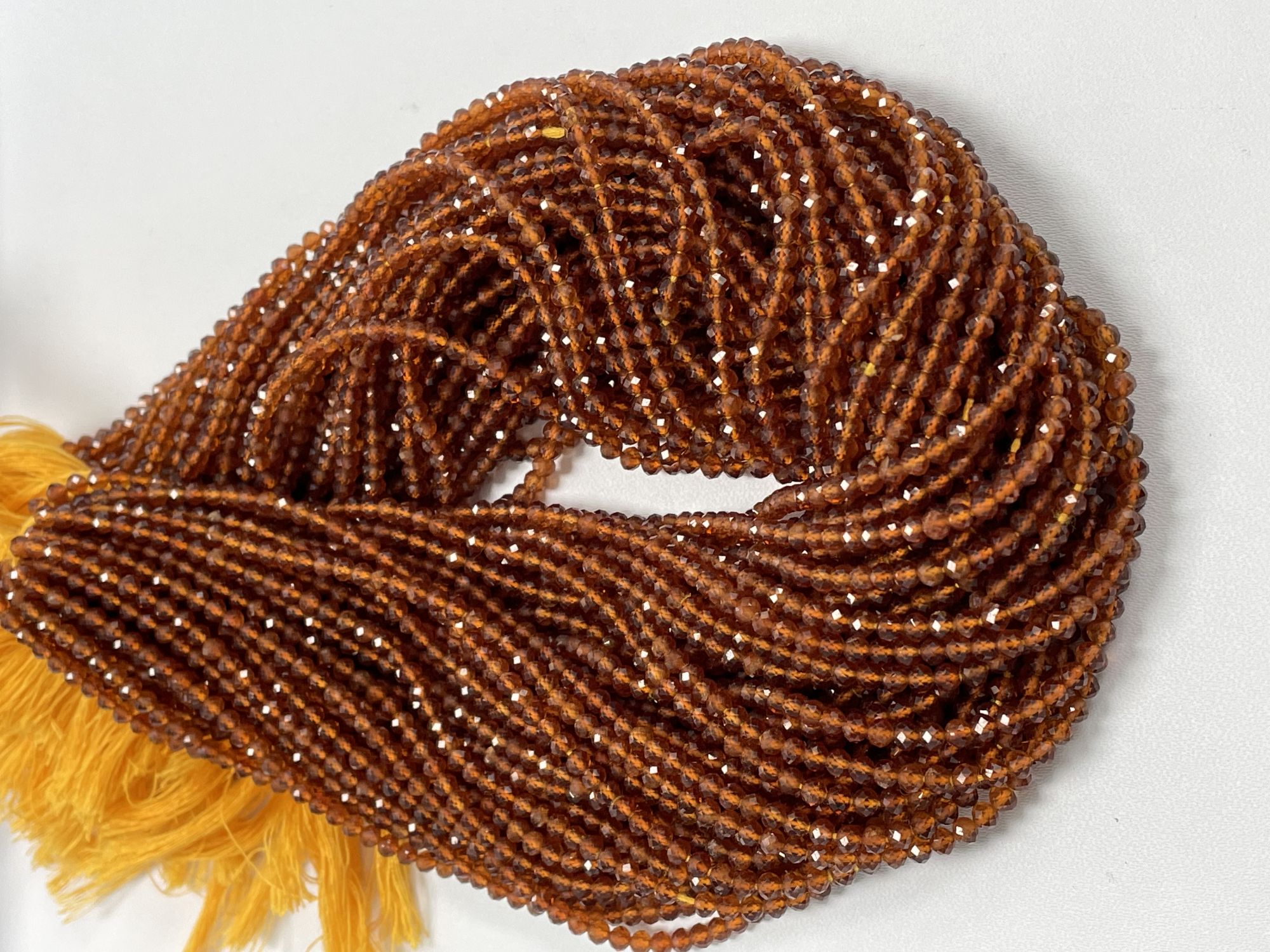 Hessonite Garnet Rondelle Faceted