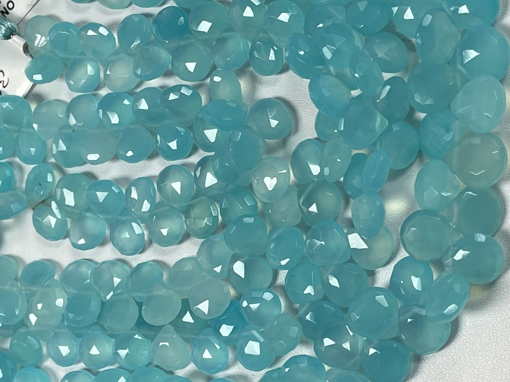 Aqua Chalcedony Heart Faceted