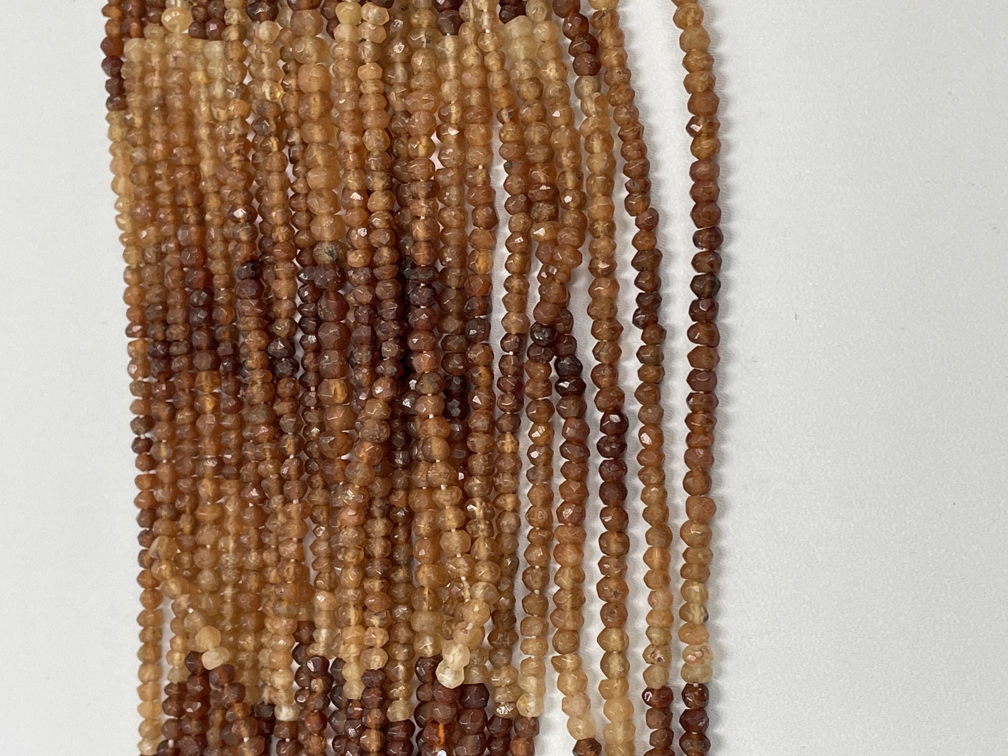 Shaded Hessonite Garnet Rondelle Faceted