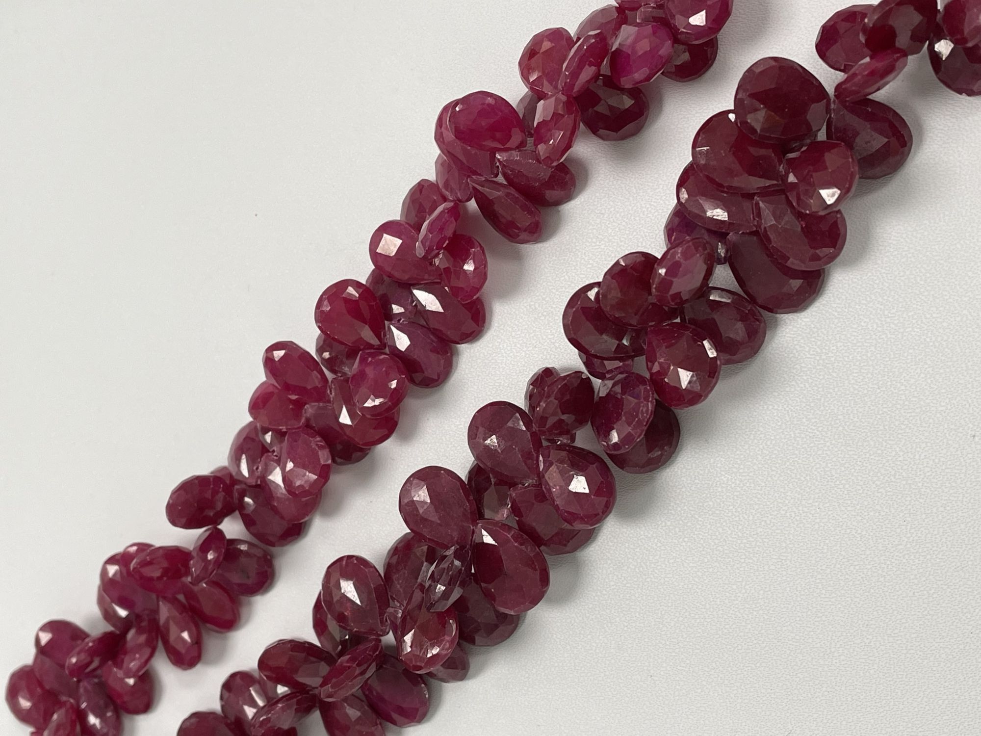 Dyed Ruby Pear Faceted