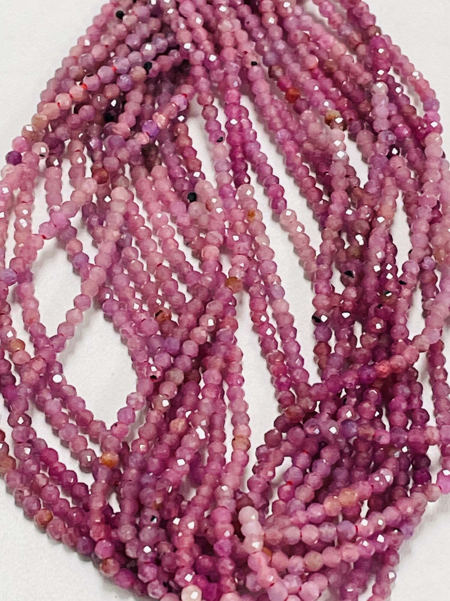 Shaded Pink Ruby Rondelle Faceted