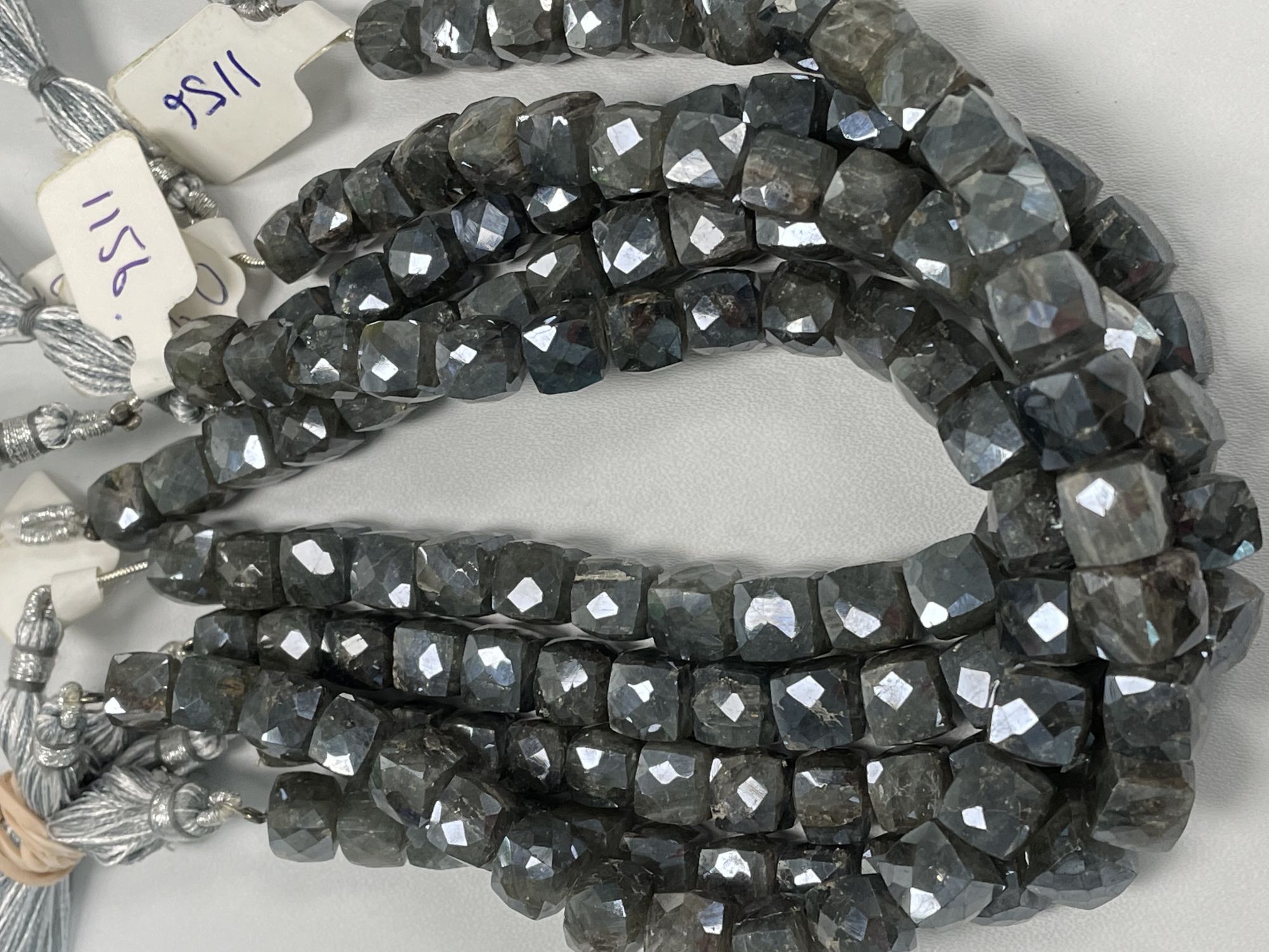 Grey Silverite Cubes Faceted