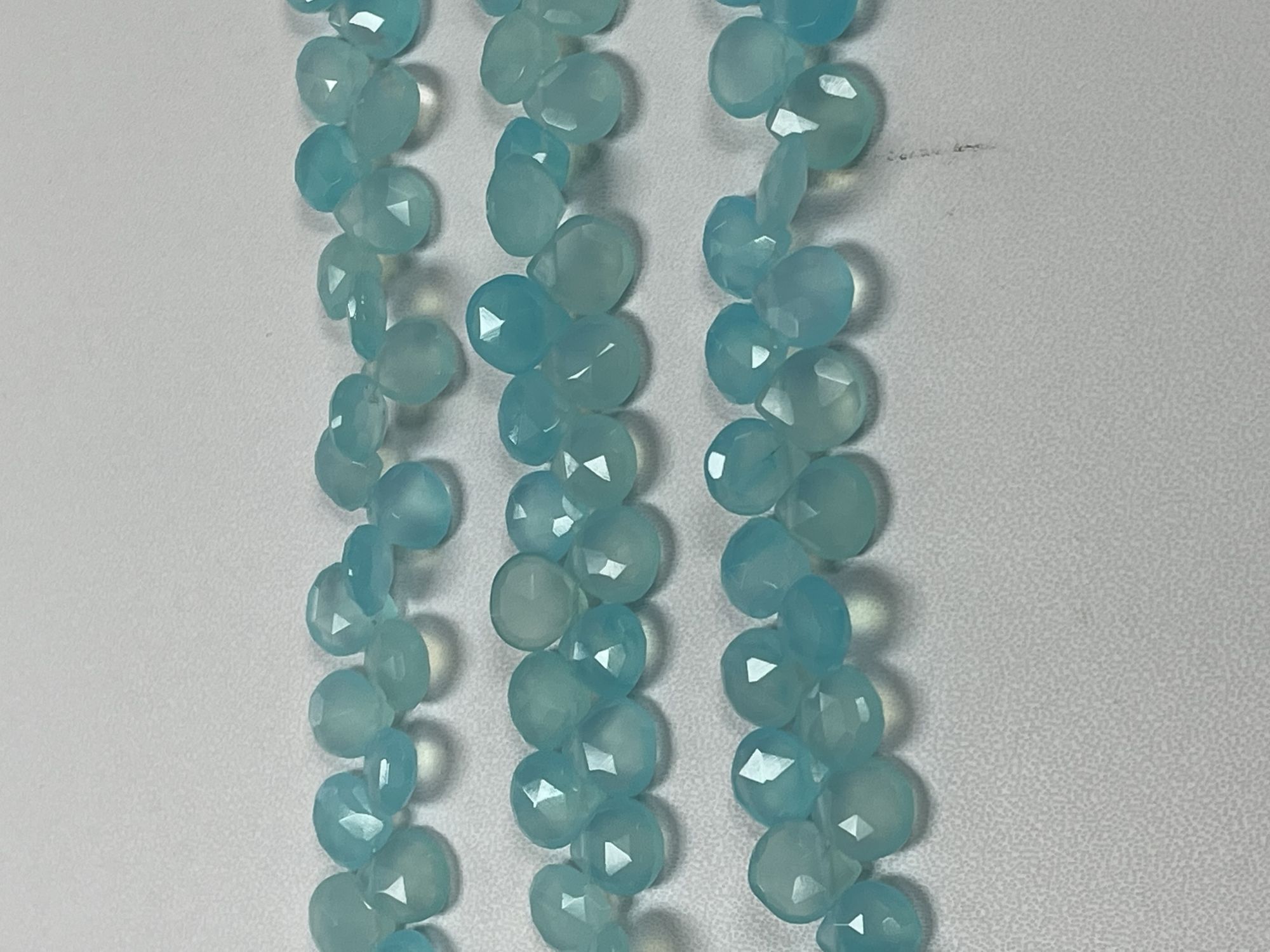 Aqua Chalcedony Heart Faceted