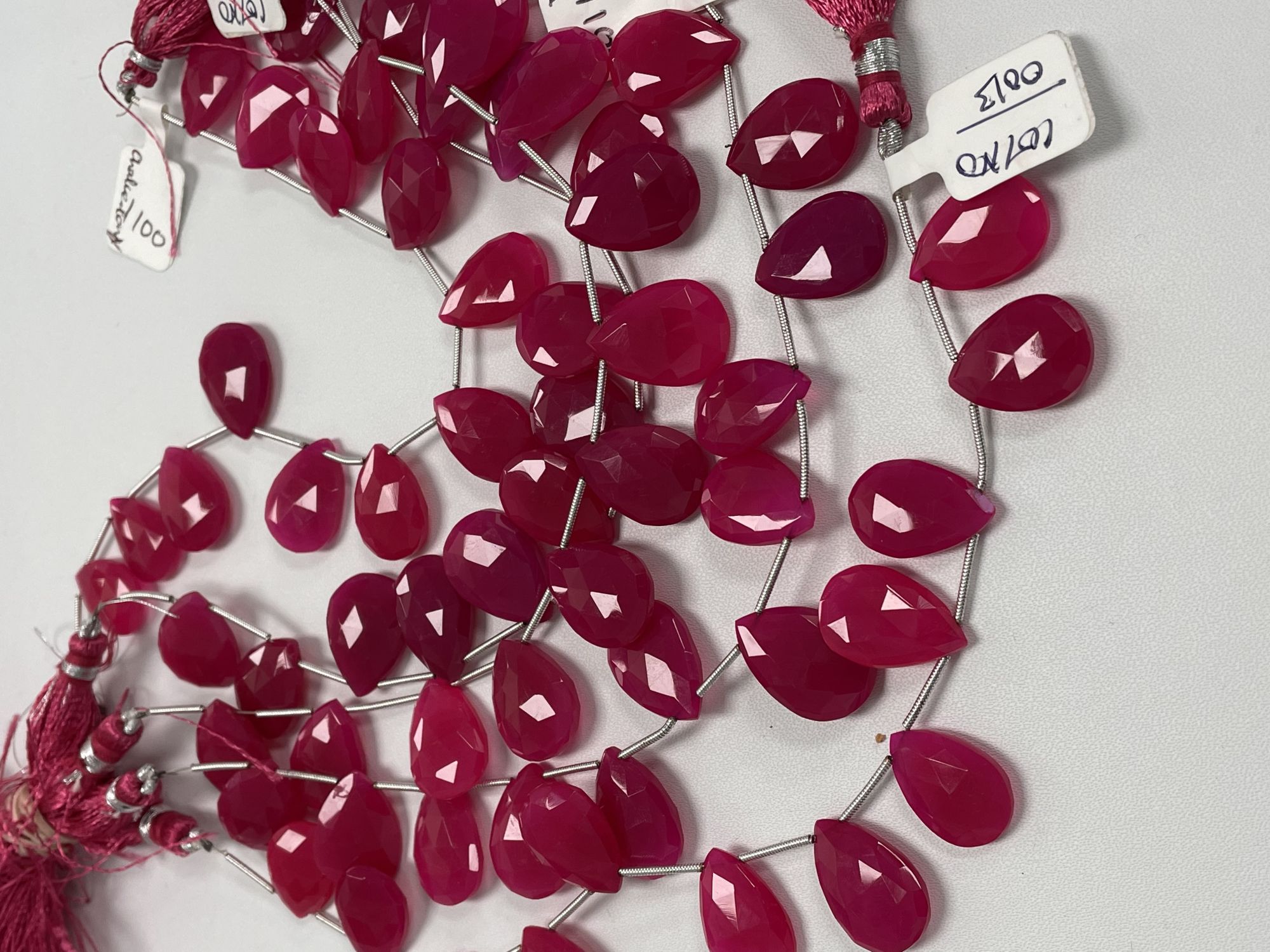 Pink Chalcedony Pear Faceted