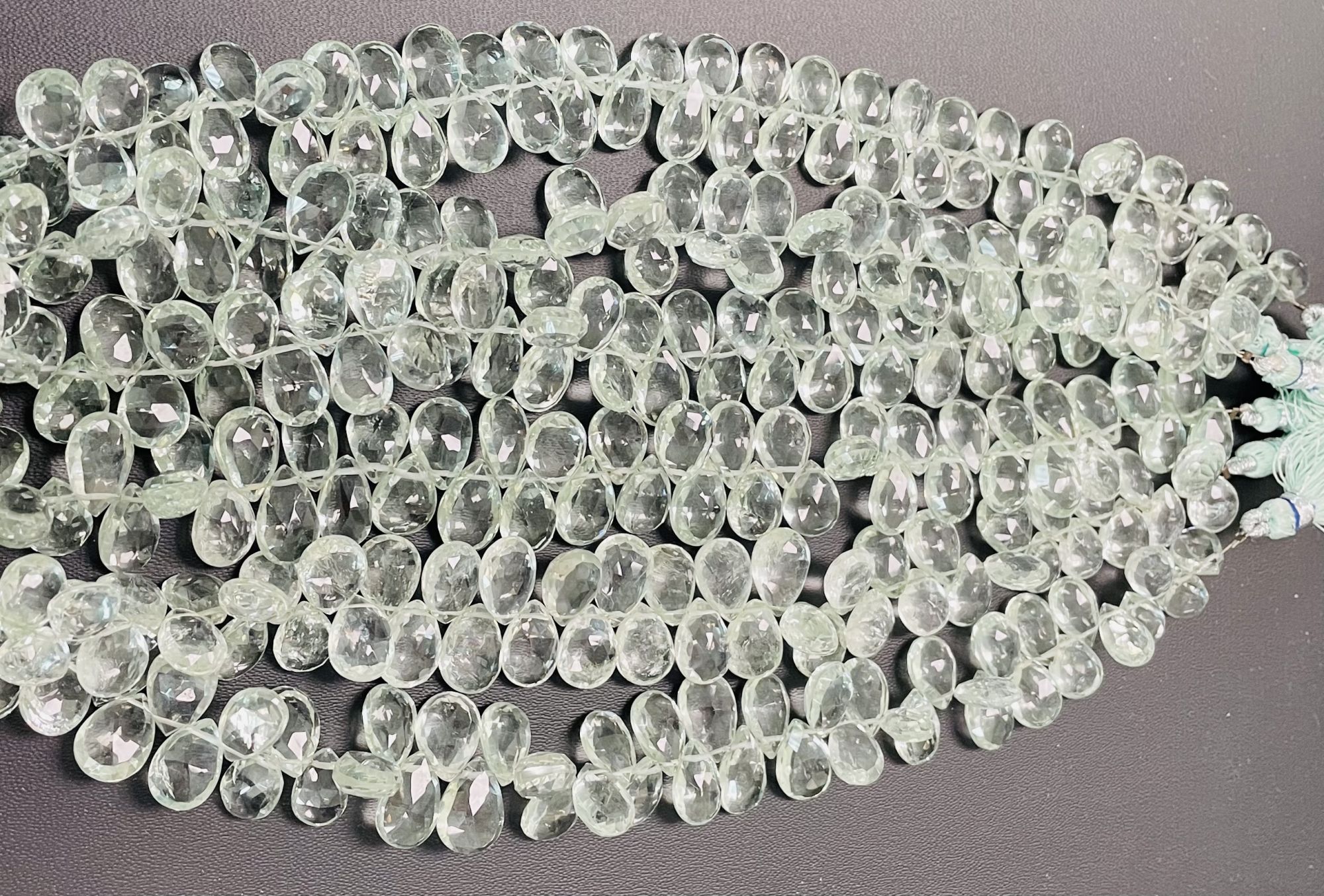 Green Amethyst Pears Faceted