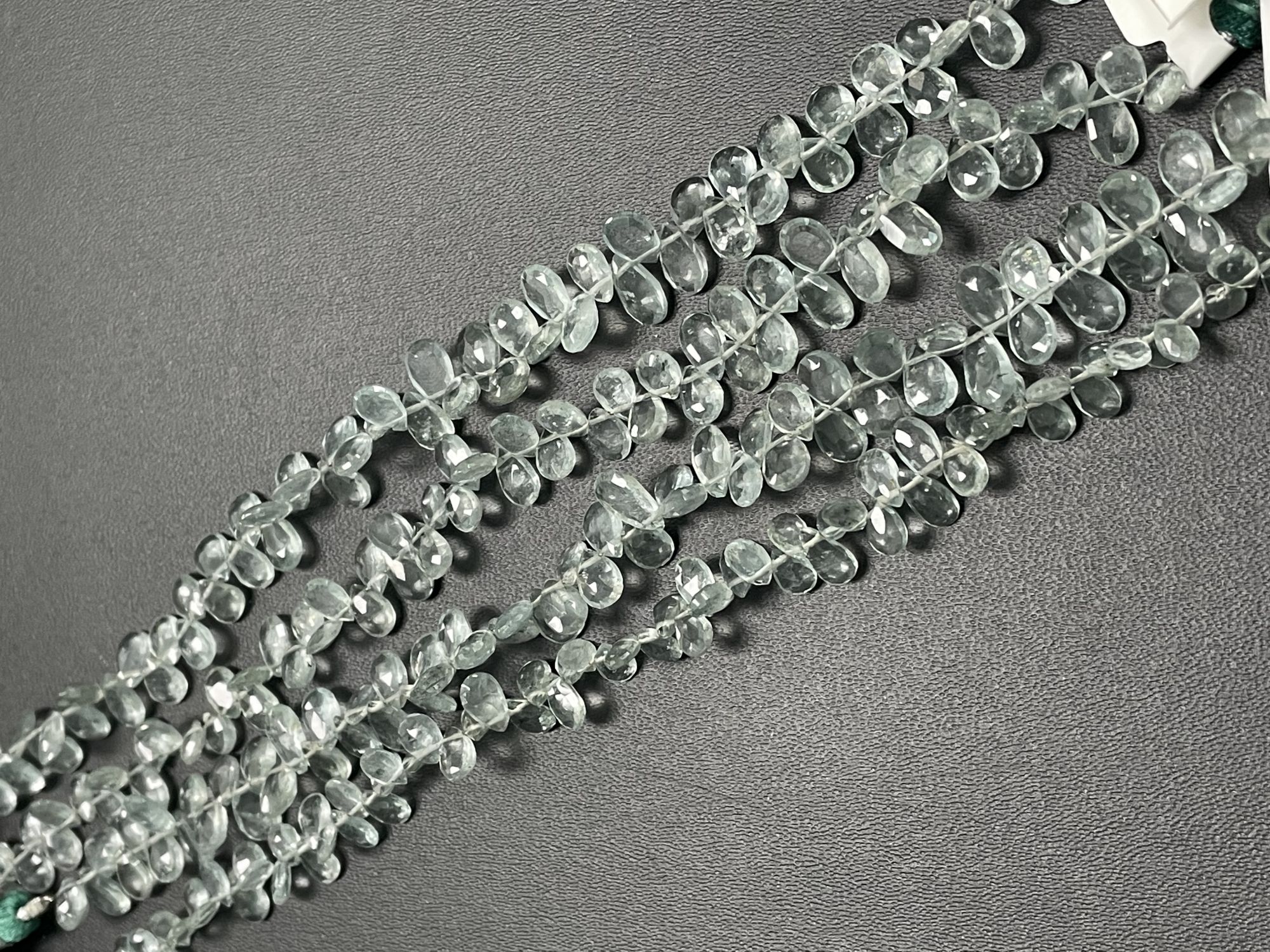 Moss Aquamarine Pear Faceted