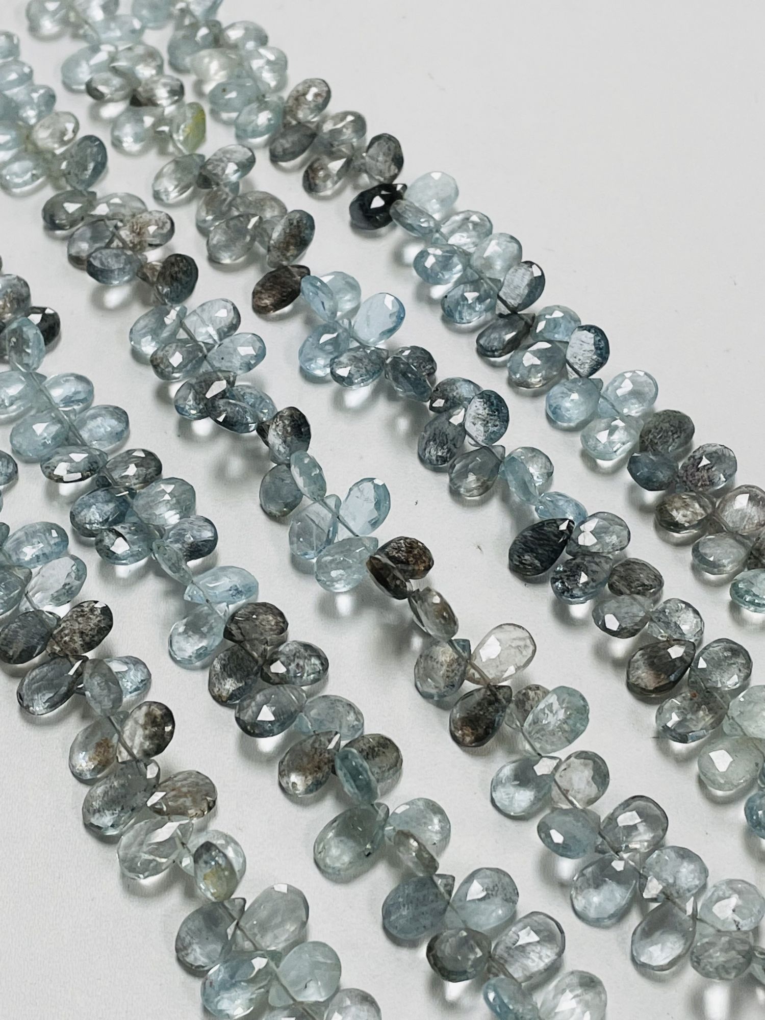 Copper Aquamarine Pear Faceted