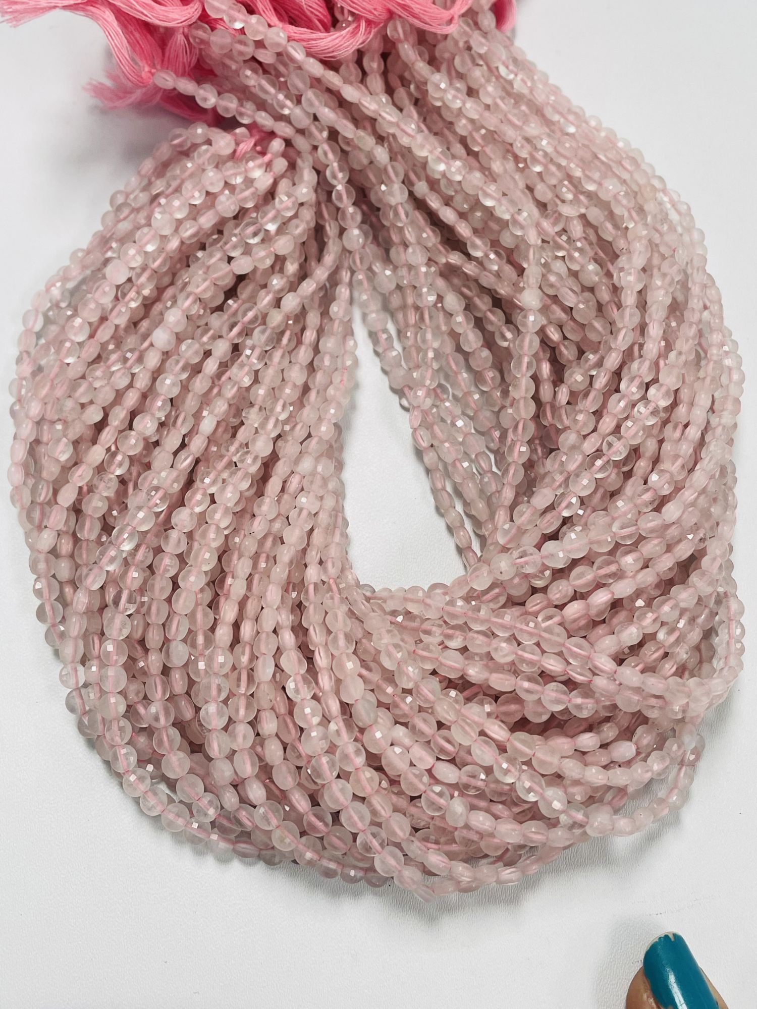 Rose Quartz Coin Faceted