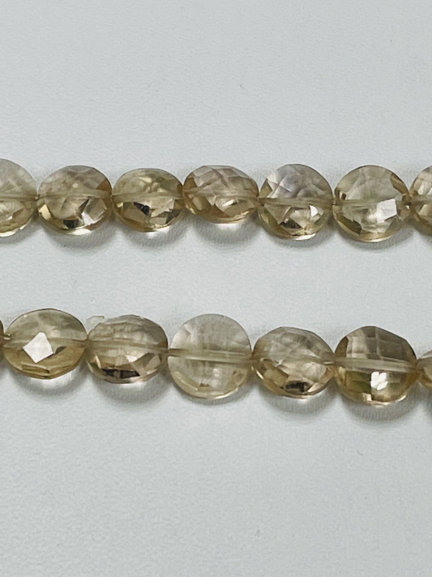 Champagne Topaz Coin Faceted