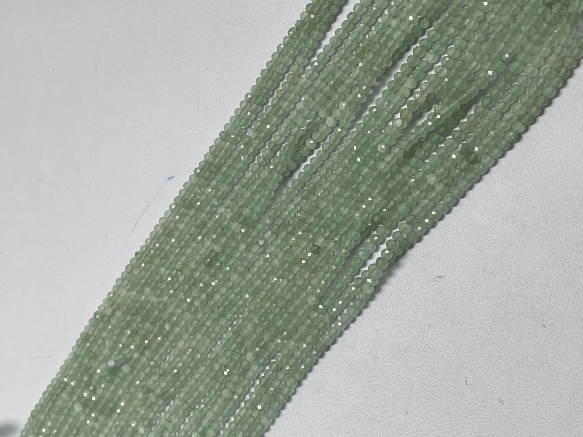 Green Aquamarine Rondelle Faceted