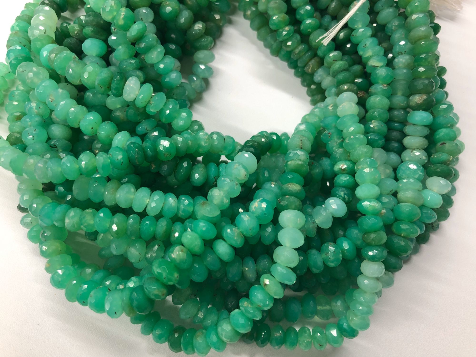 Shaded Chrysoprase Rondelle Faceted