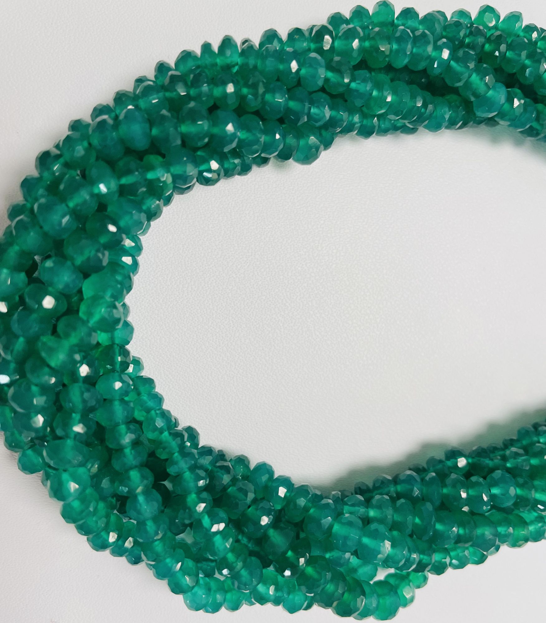 Green Onyx Rondelle Faceted