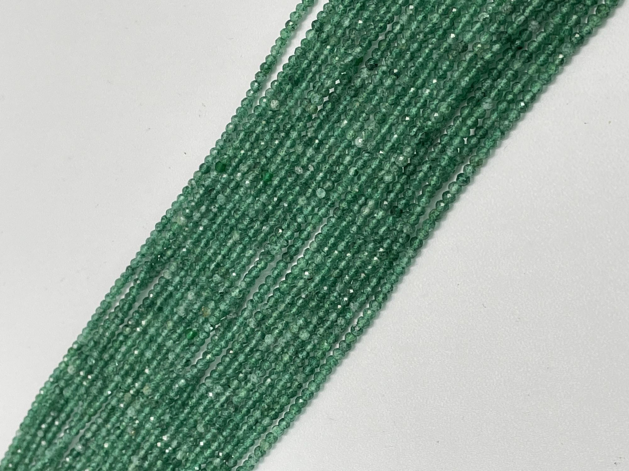 Green Strawberry Quartz Rondelle Faceted