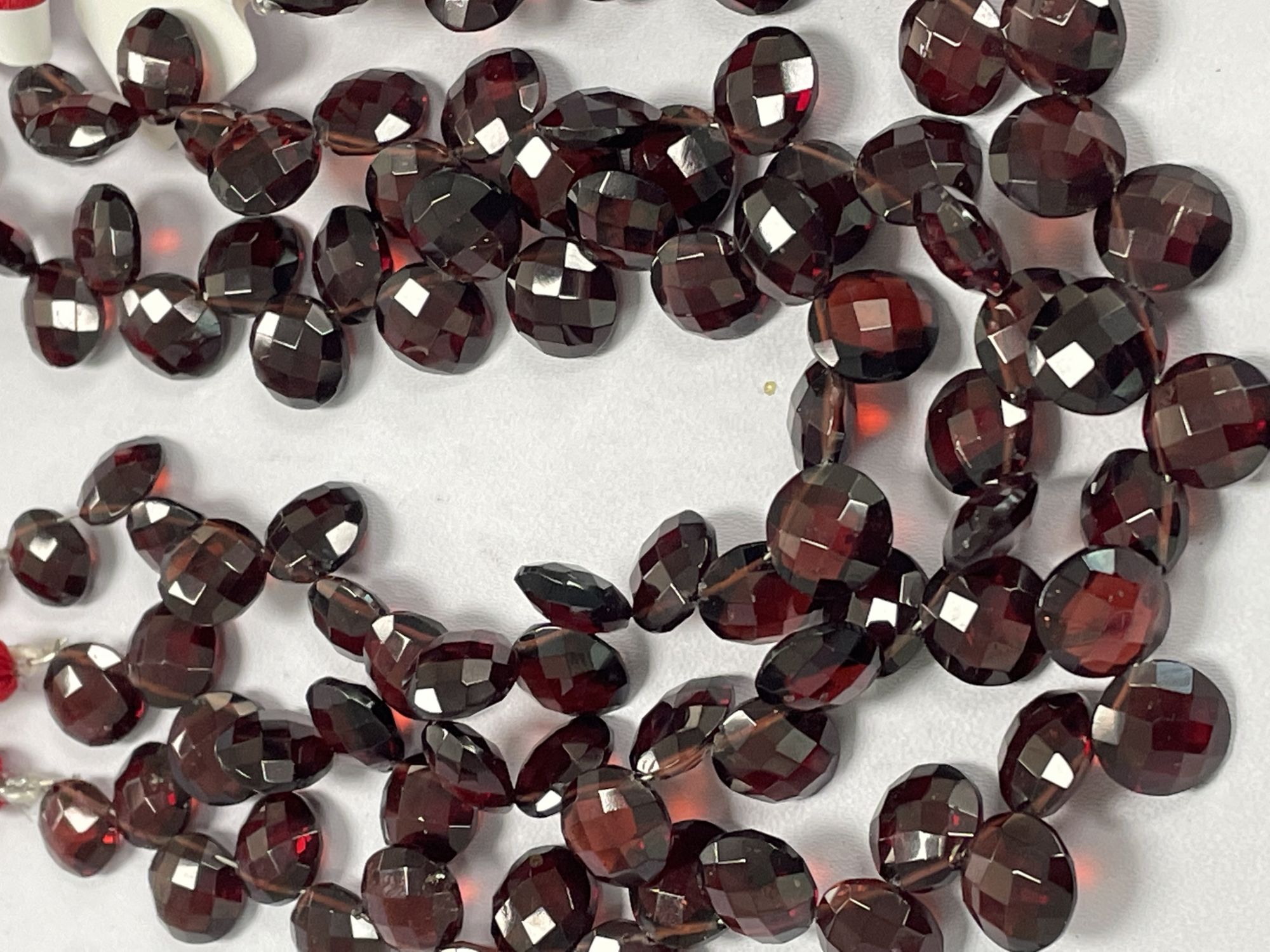 Red Garnet Coin Faceted
