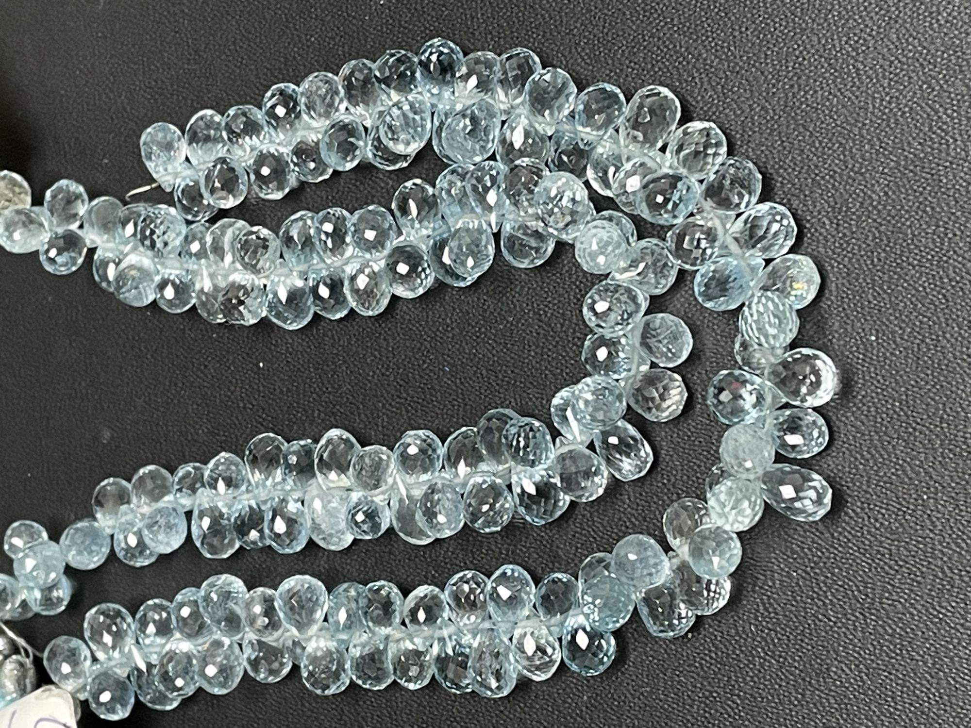 Aquamarine Drop Faceted