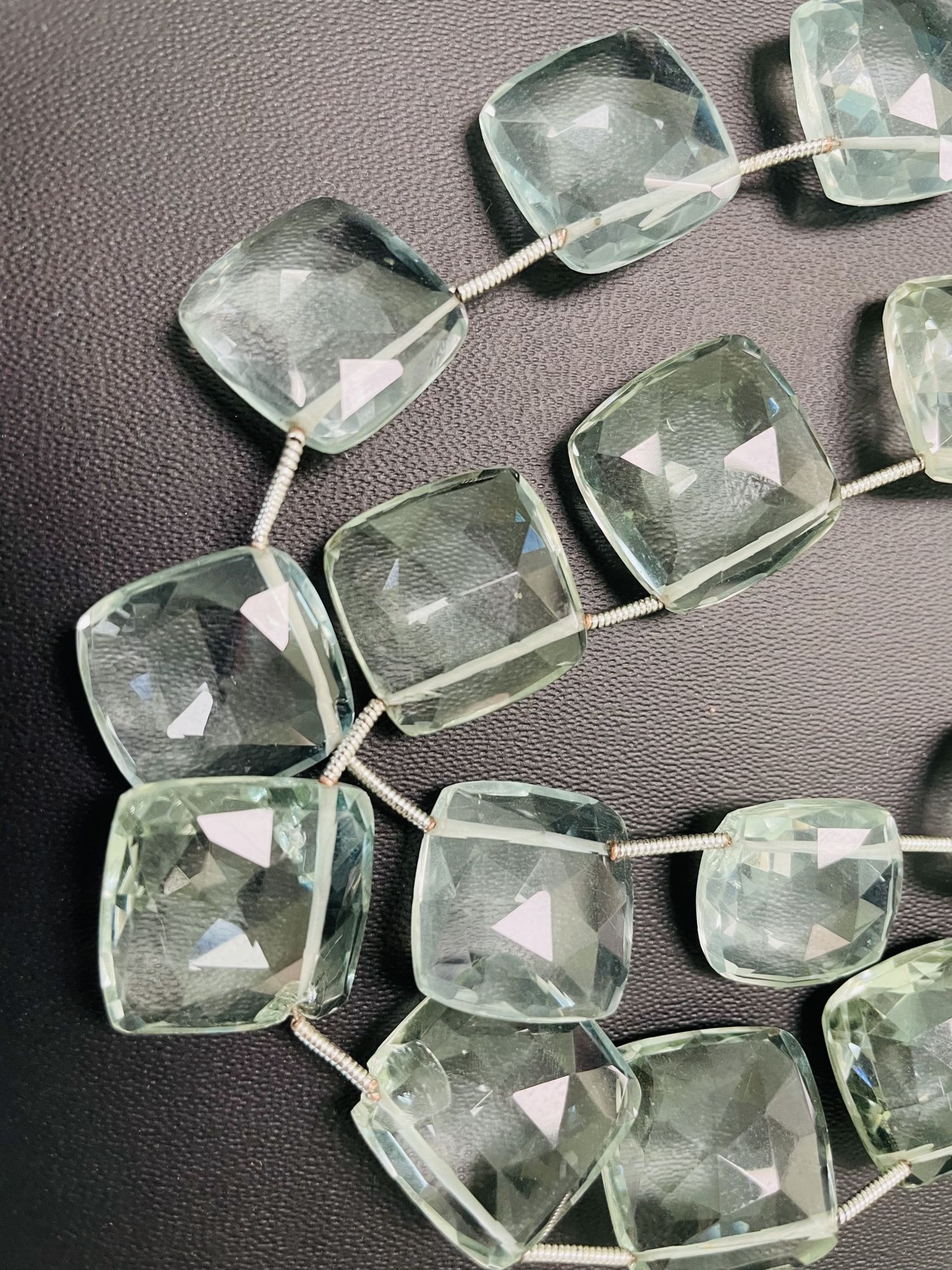 Green Amethyst Square Faceted