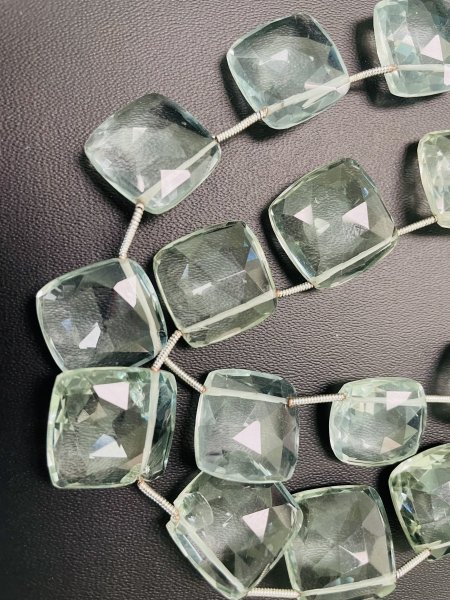Green Amethyst Square Faceted