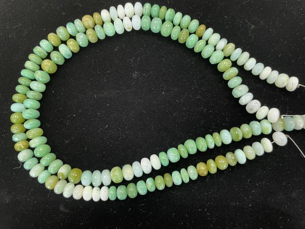 Green Opal Rondelles Smooth