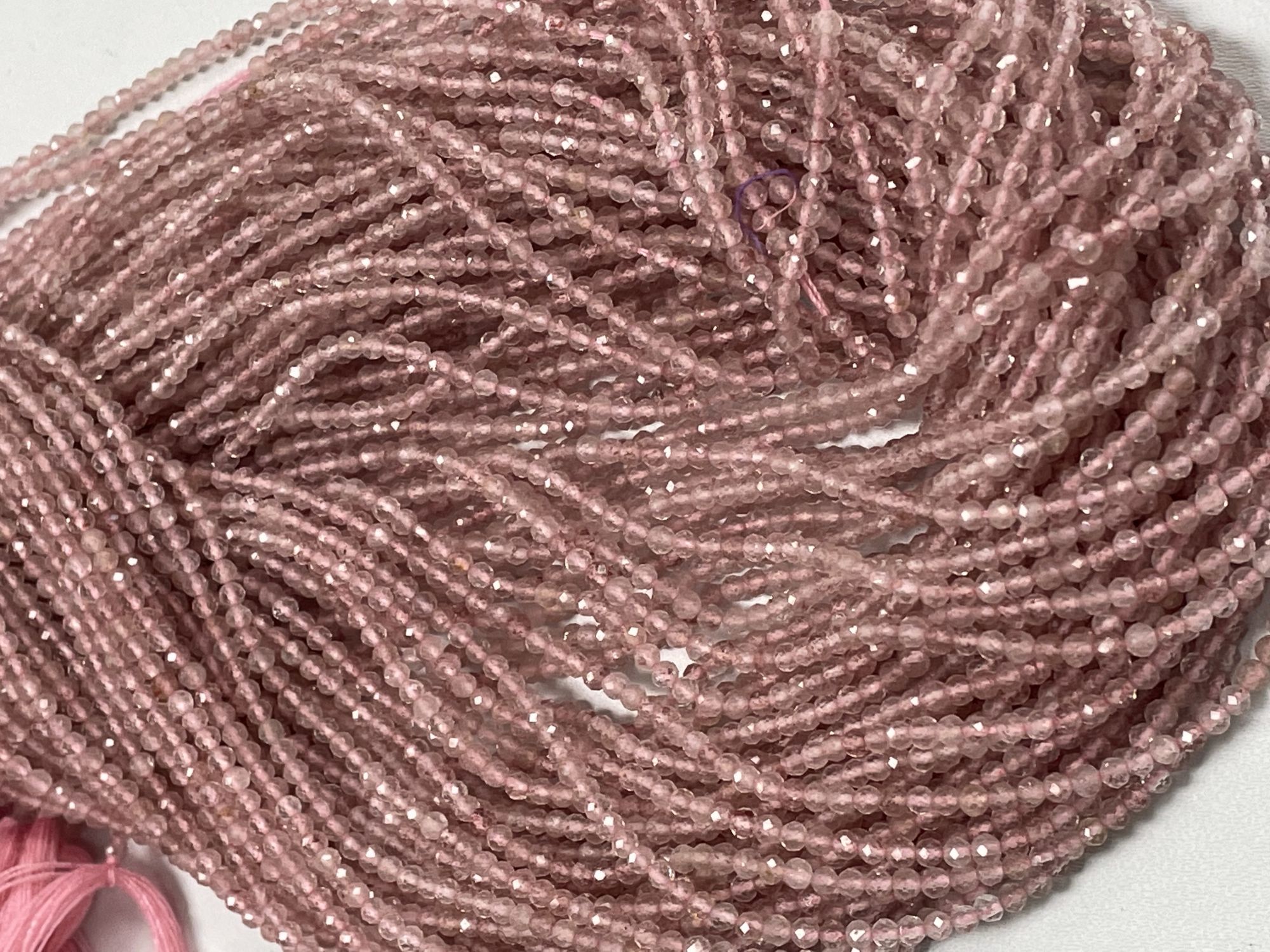 Pink Strawberry Quartz Round Faceted
