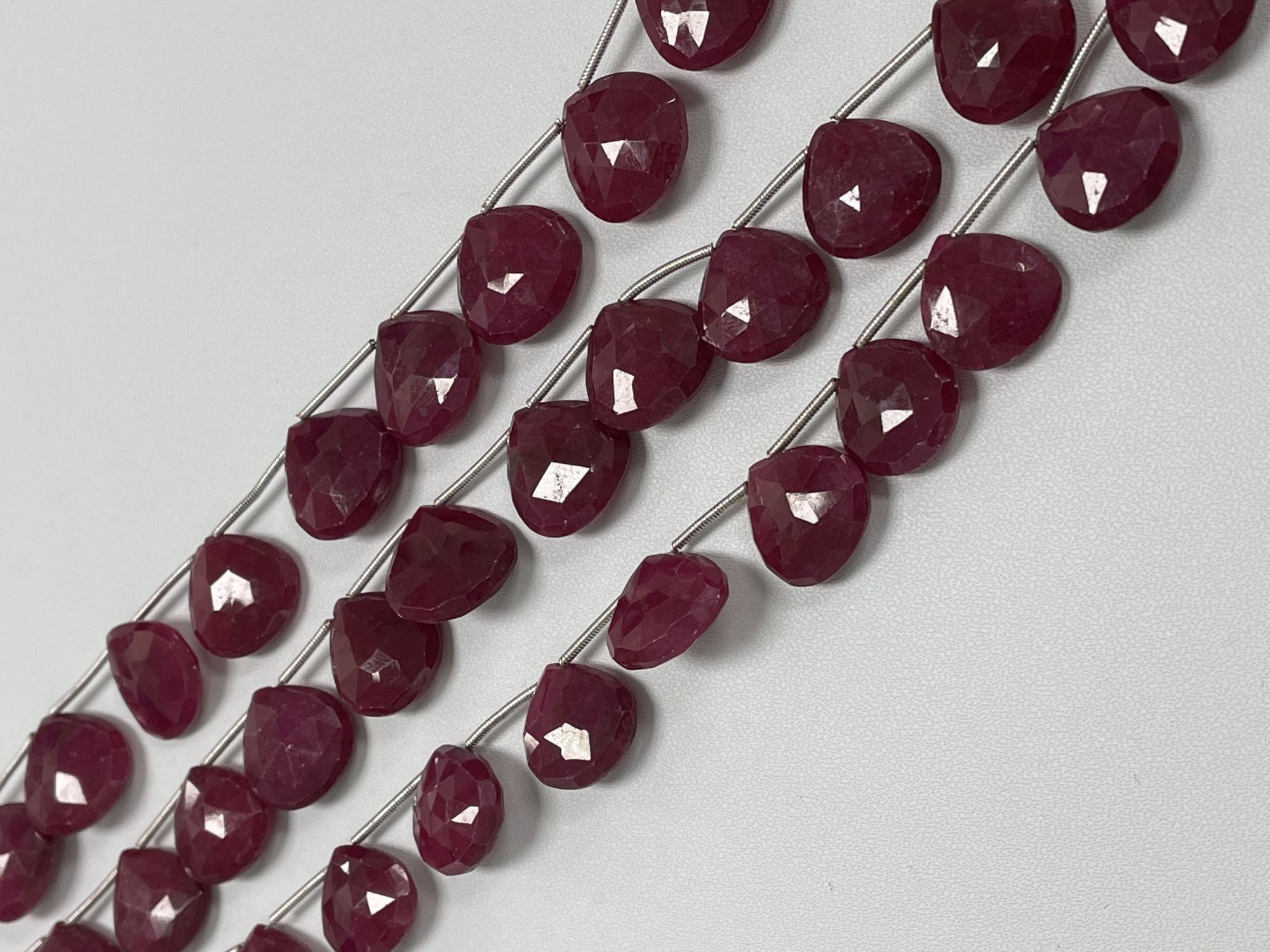 Dyed Ruby Heart Faceted