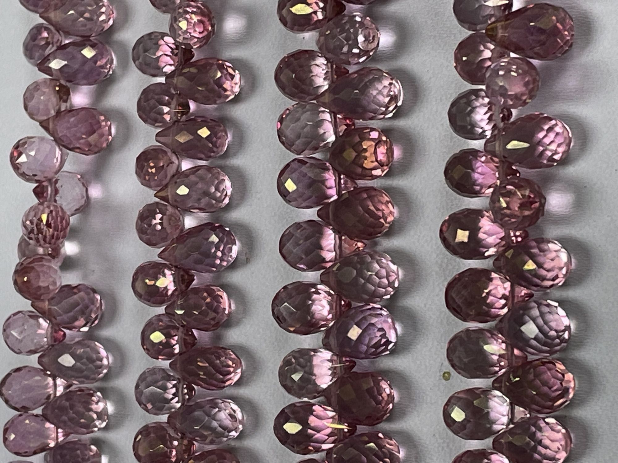 Pink Mystic Quartz Drop Faceted