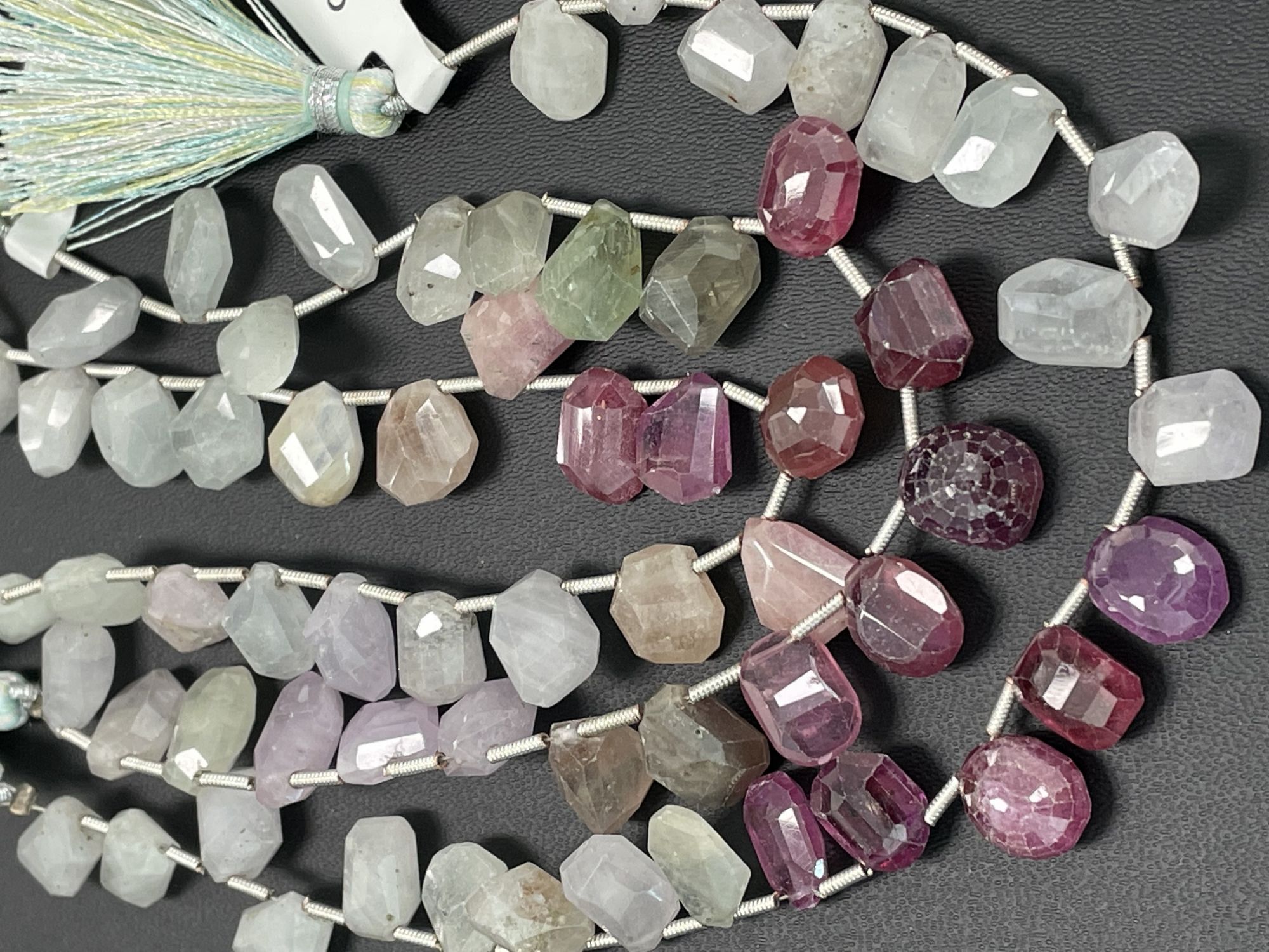 Multi Color Sapphire Funky Cut Faceted