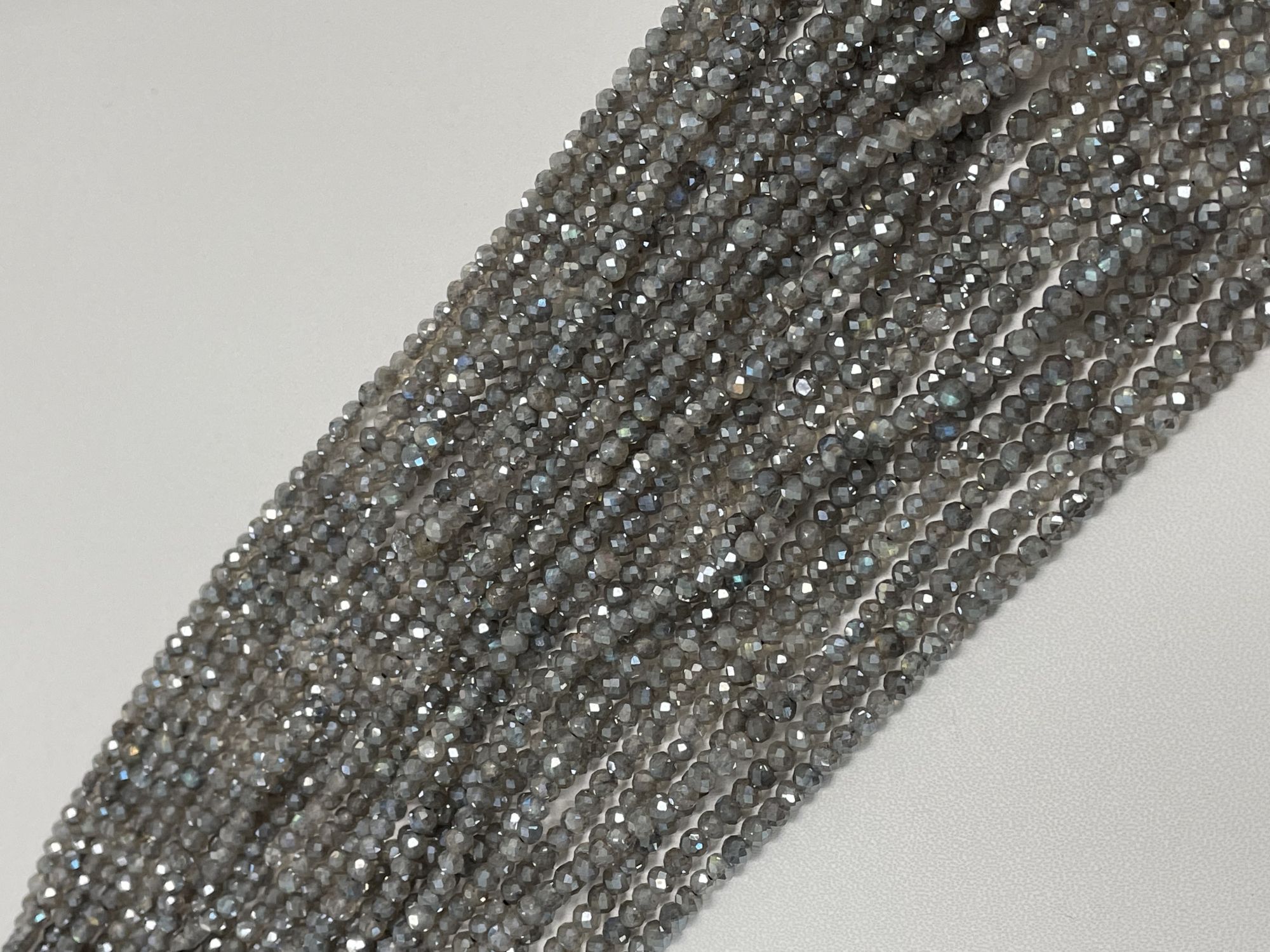 Coated Labradorite Rondelle Faceted