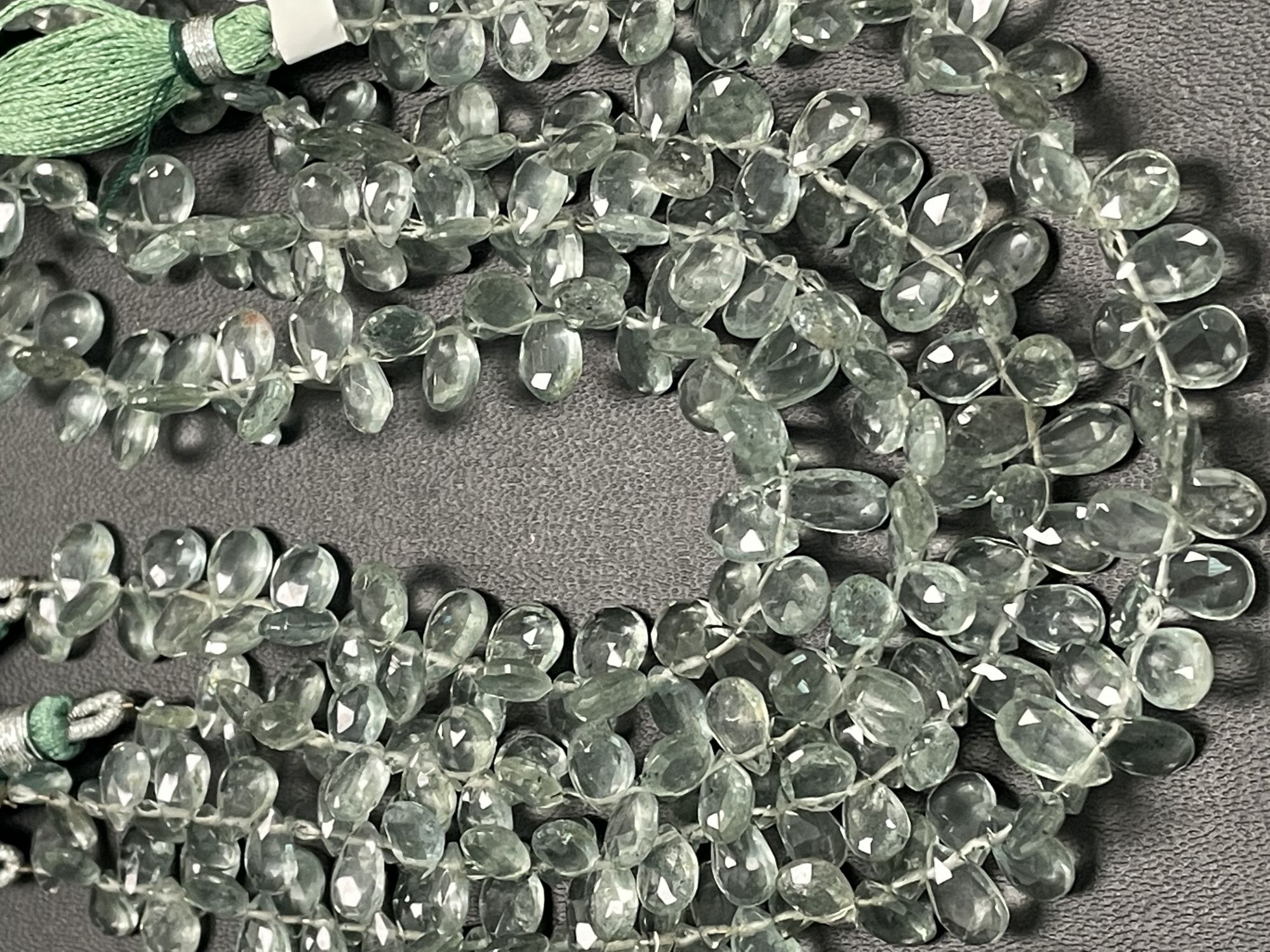 Moss Aquamarine Pear Faceted