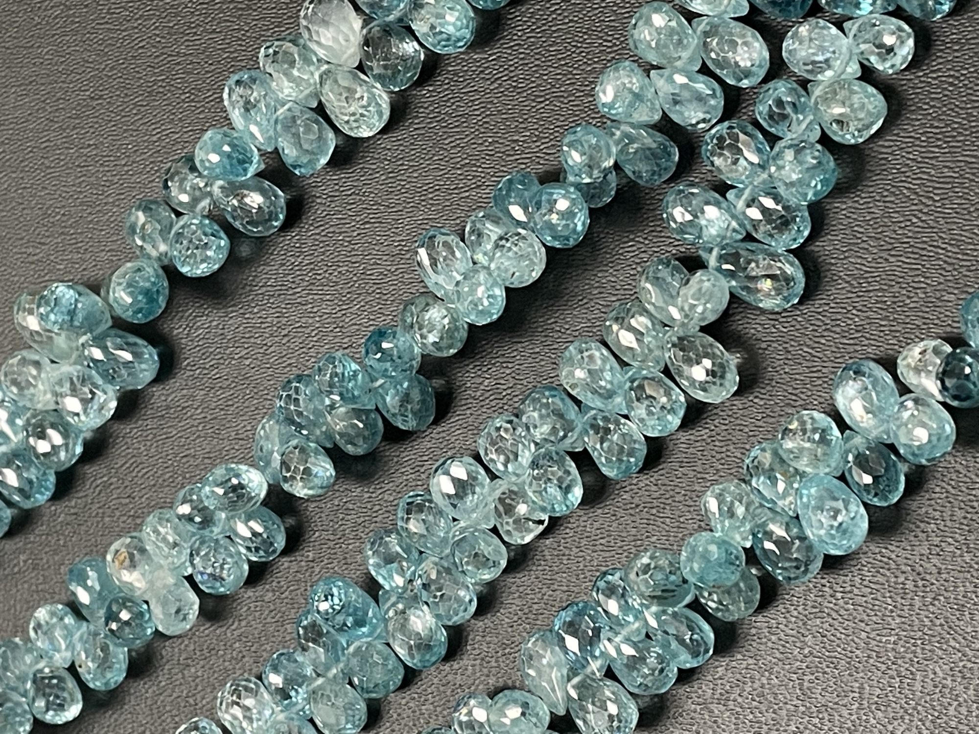 Blue Zircon Drop Faceted