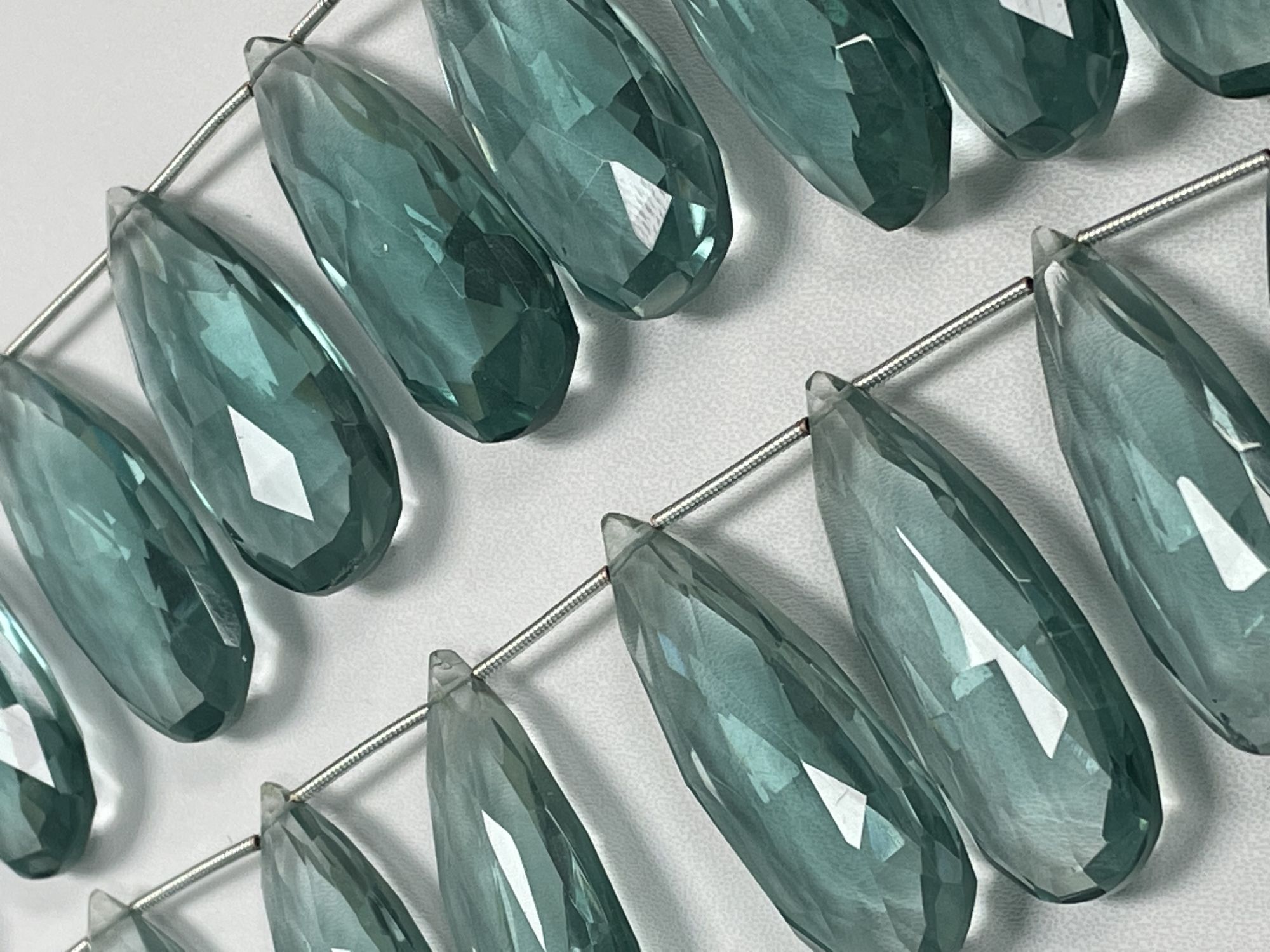 Aquamarine Hydro Quartz Pear Faceted