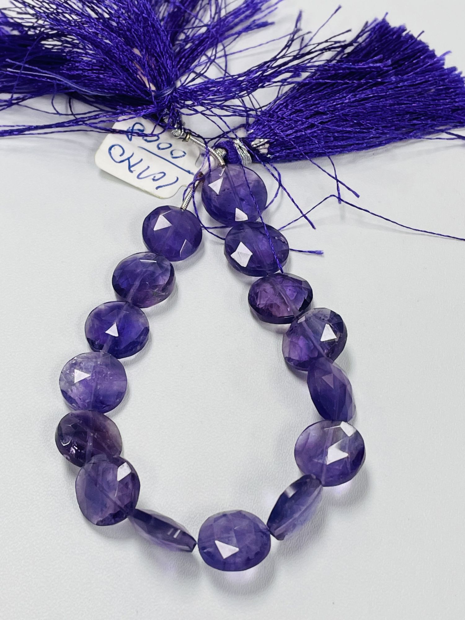 Purple Amethyst Coin Faceted