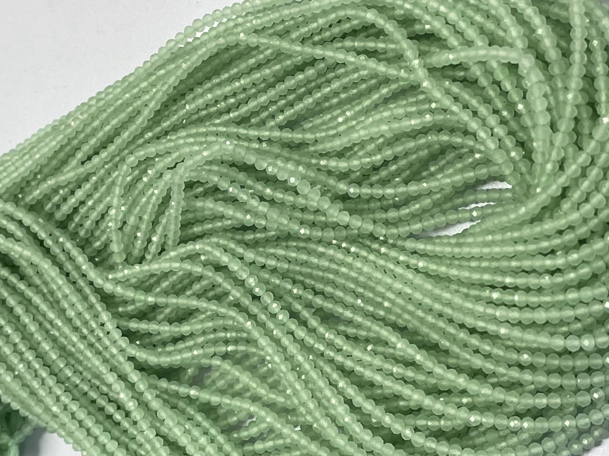 Green Chalcedony Rondelle Faceted