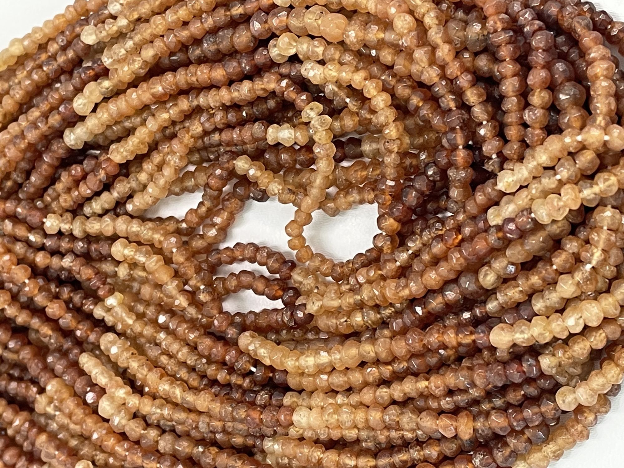 Shaded Hessonite Garnet Rondelle Faceted